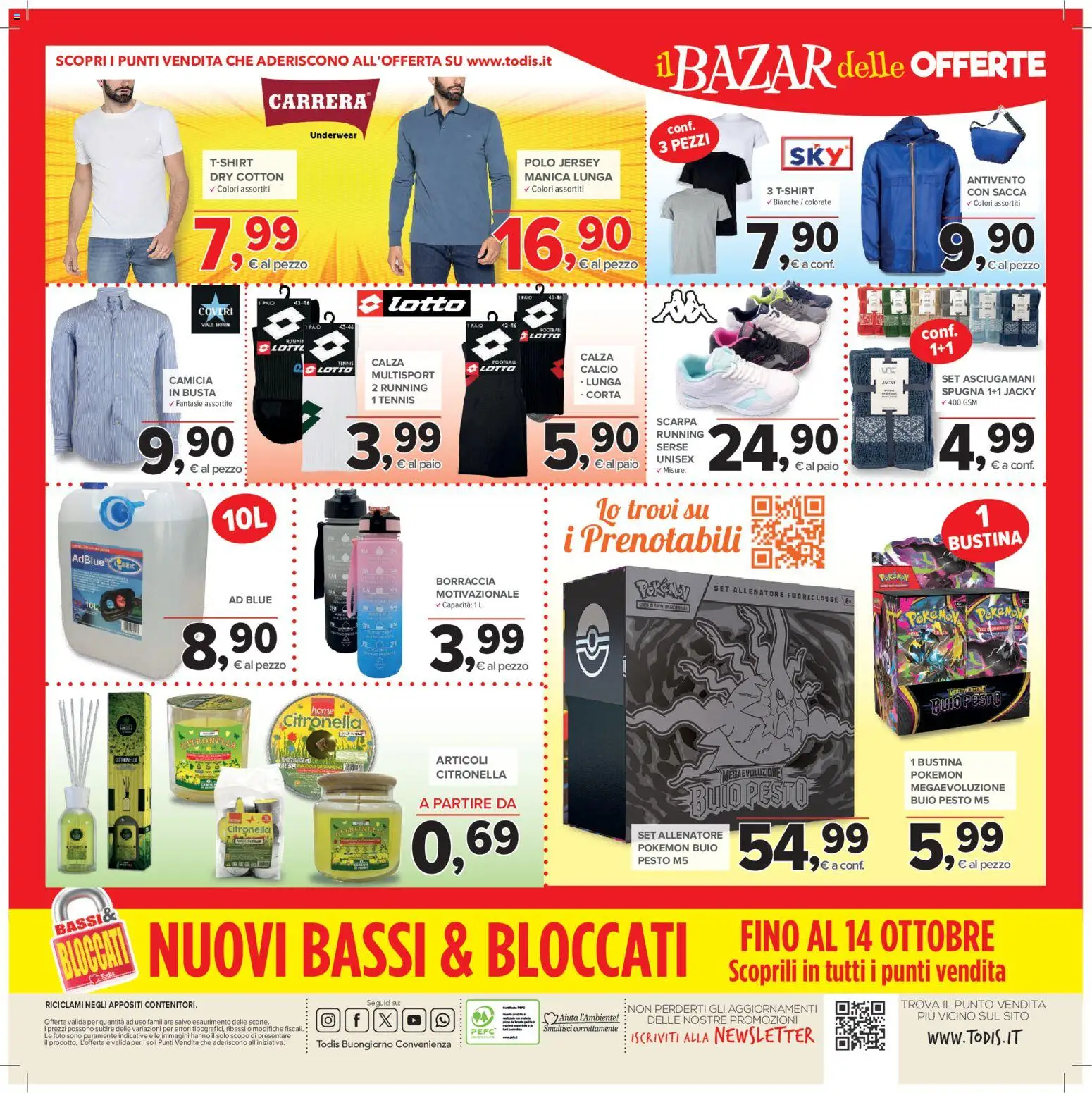 Volantino Todis del 03/09/2026 | Pagina: 24 | Prodotti: Spugna, Camicia, Citronella, Polo