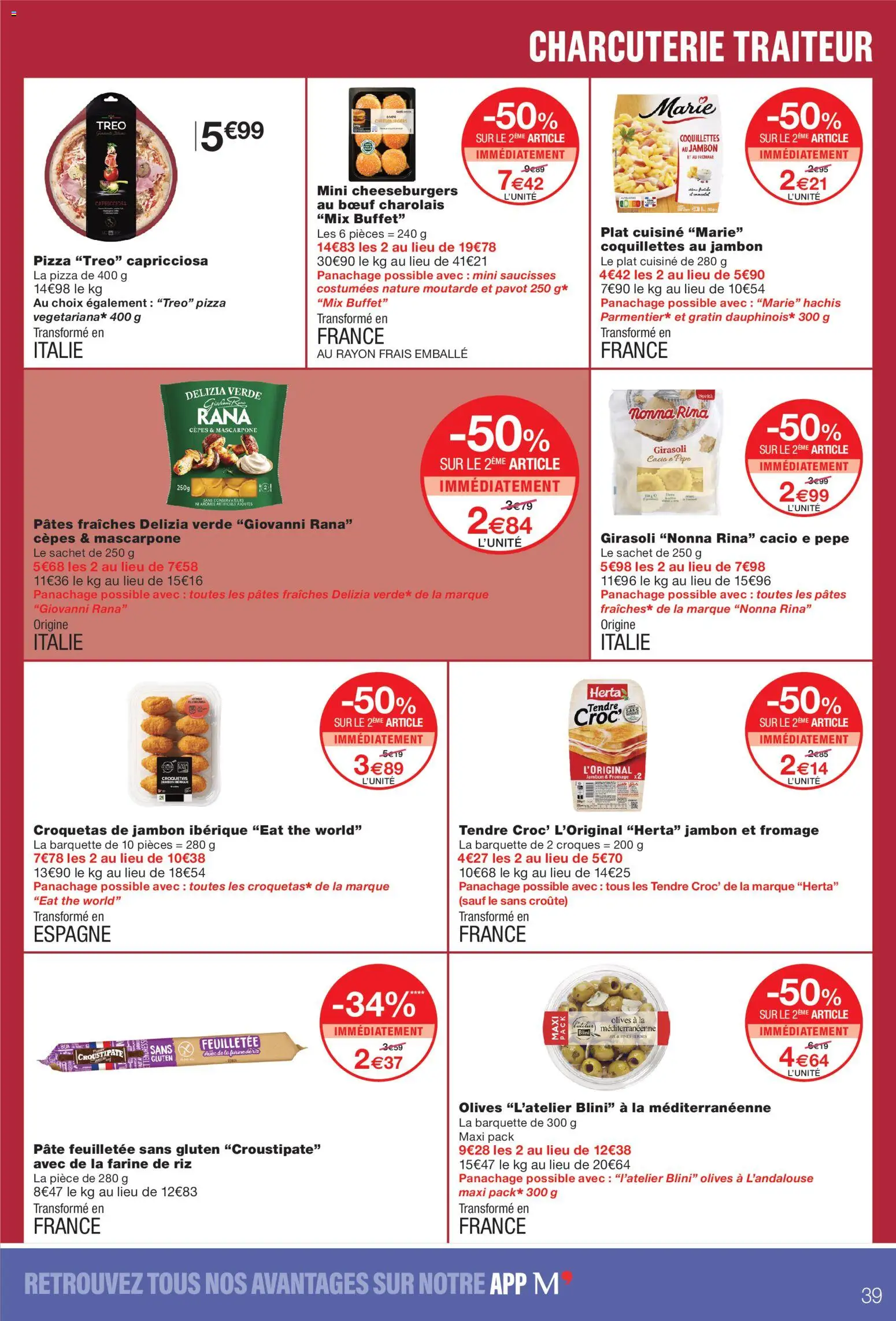 {H1} | Page: 39 | Produits: Fromage, Pâte, Riz, Thé