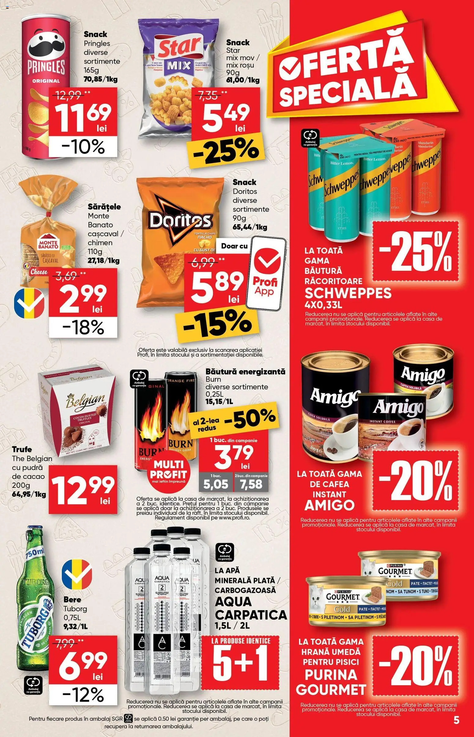 Noul catalog Profi – valabil de la 04.03.2026 | Pagină: 5 | Produse: Pudră, Bere, Băutură energizantă, Apă