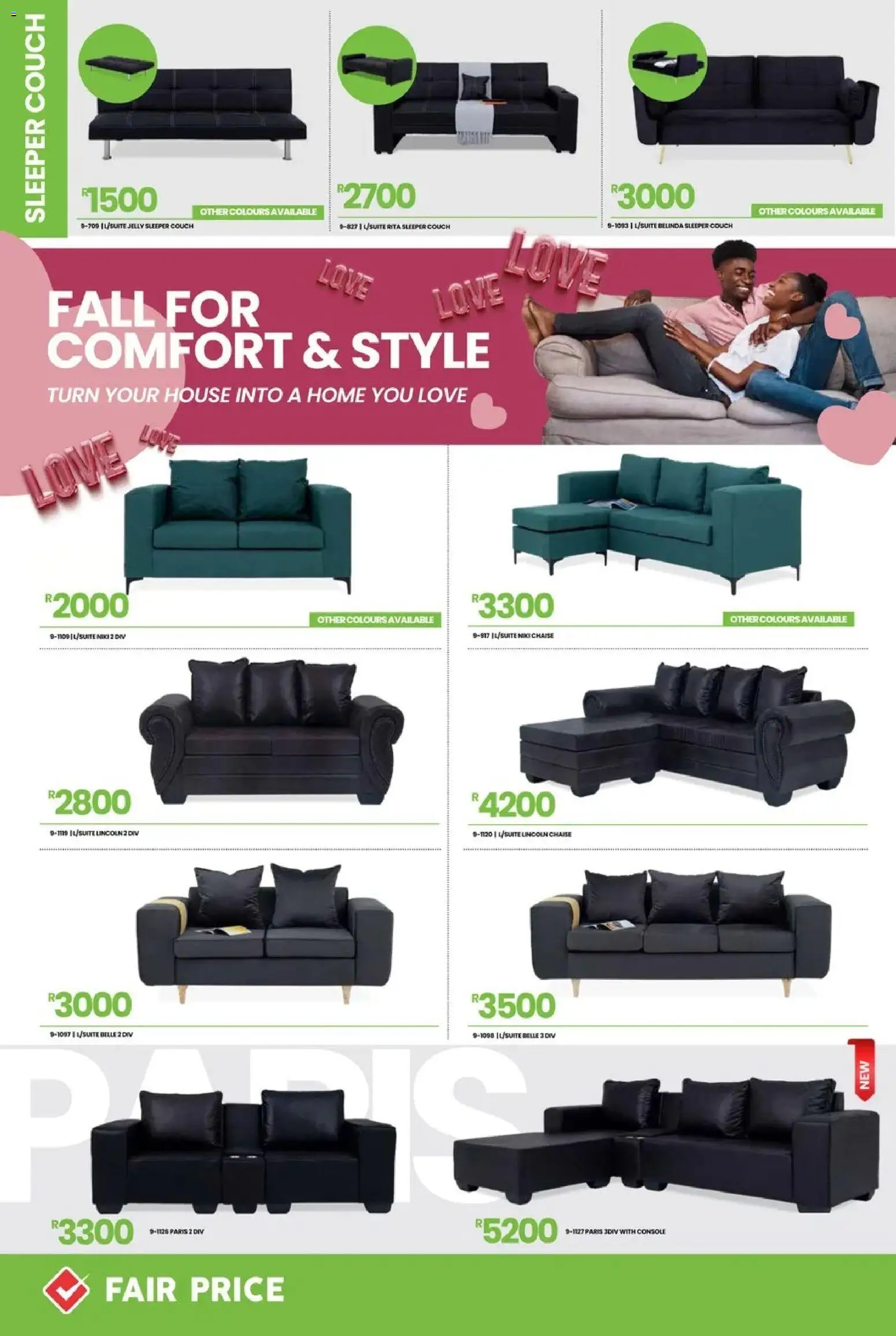 New Fair Price catalogue – valid from 01/02/2026 | Page: 8 | Products: Couch, Chaise