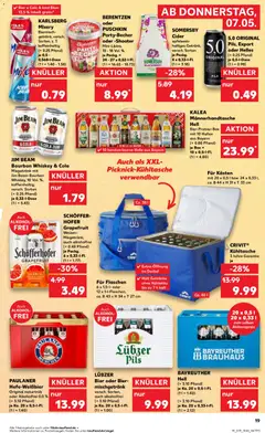 5,0 ORIGINAL Pils, Export oder Helles, (+0.25 Pfand) je 0,5-l-Dose ab 07.05.2026 gültig | Seite: 19 | Produkte: Bayreuther hell, Mixery, Paulaner, Berentzen