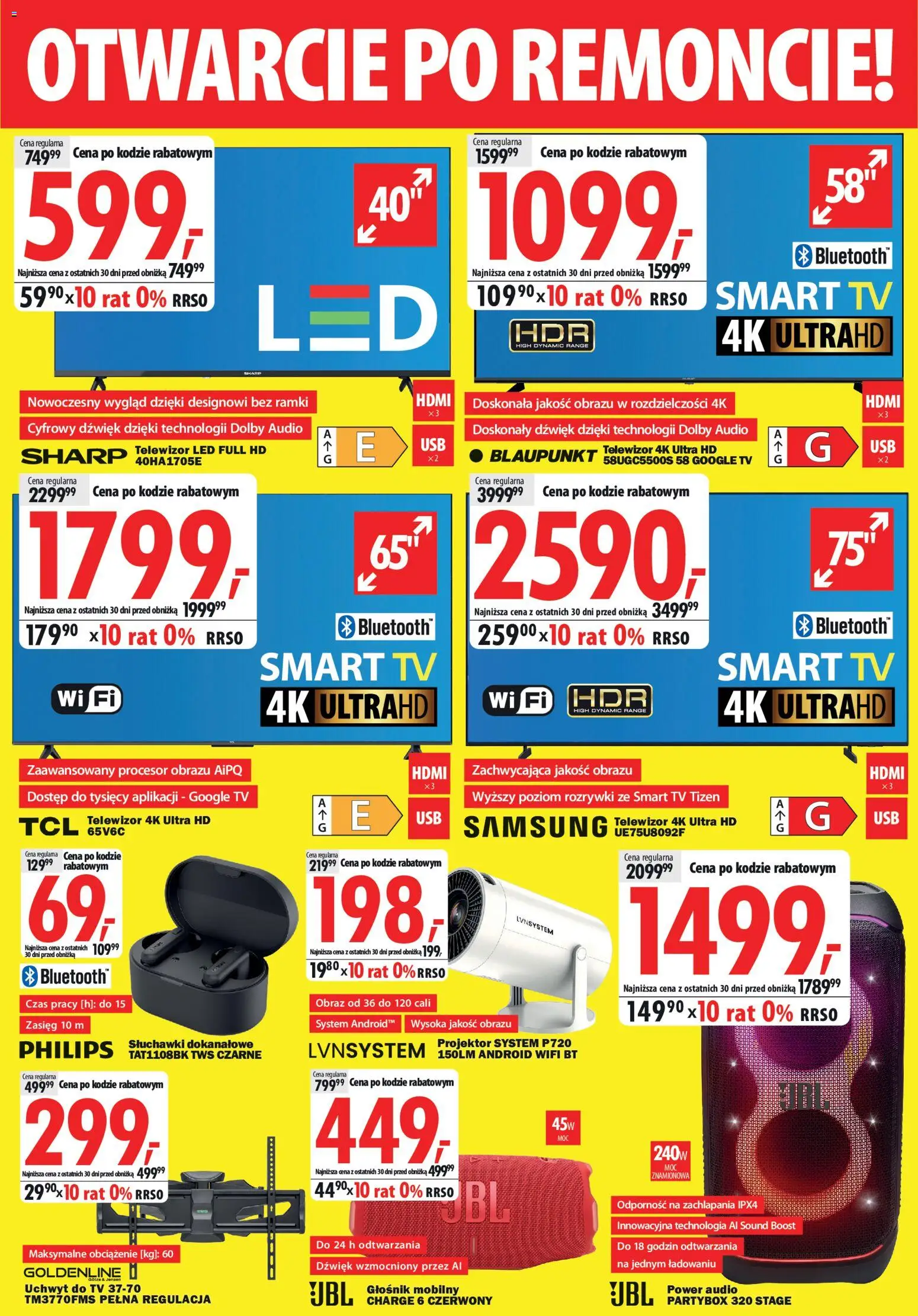 Mediaexpert promocje - Otwarcie po remoncie Łódź od 07.05.2026 | Strona: 2 | Produkty: Telewizor, Audio, Słuchawki, Głośnik