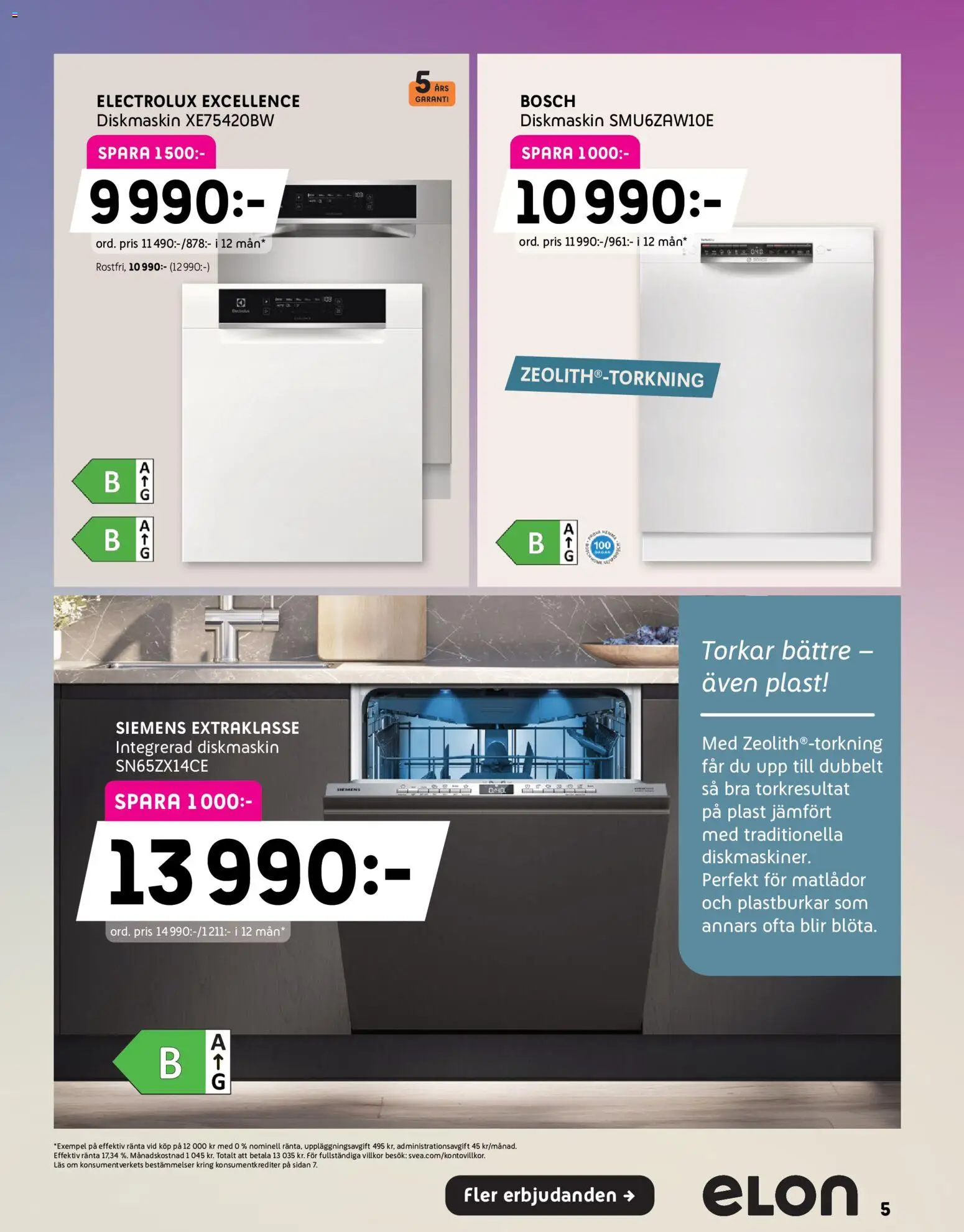 Elon reklamblad aktuell från 21/09/2026 | Sida: 5 | Produkter: Diskmaskin