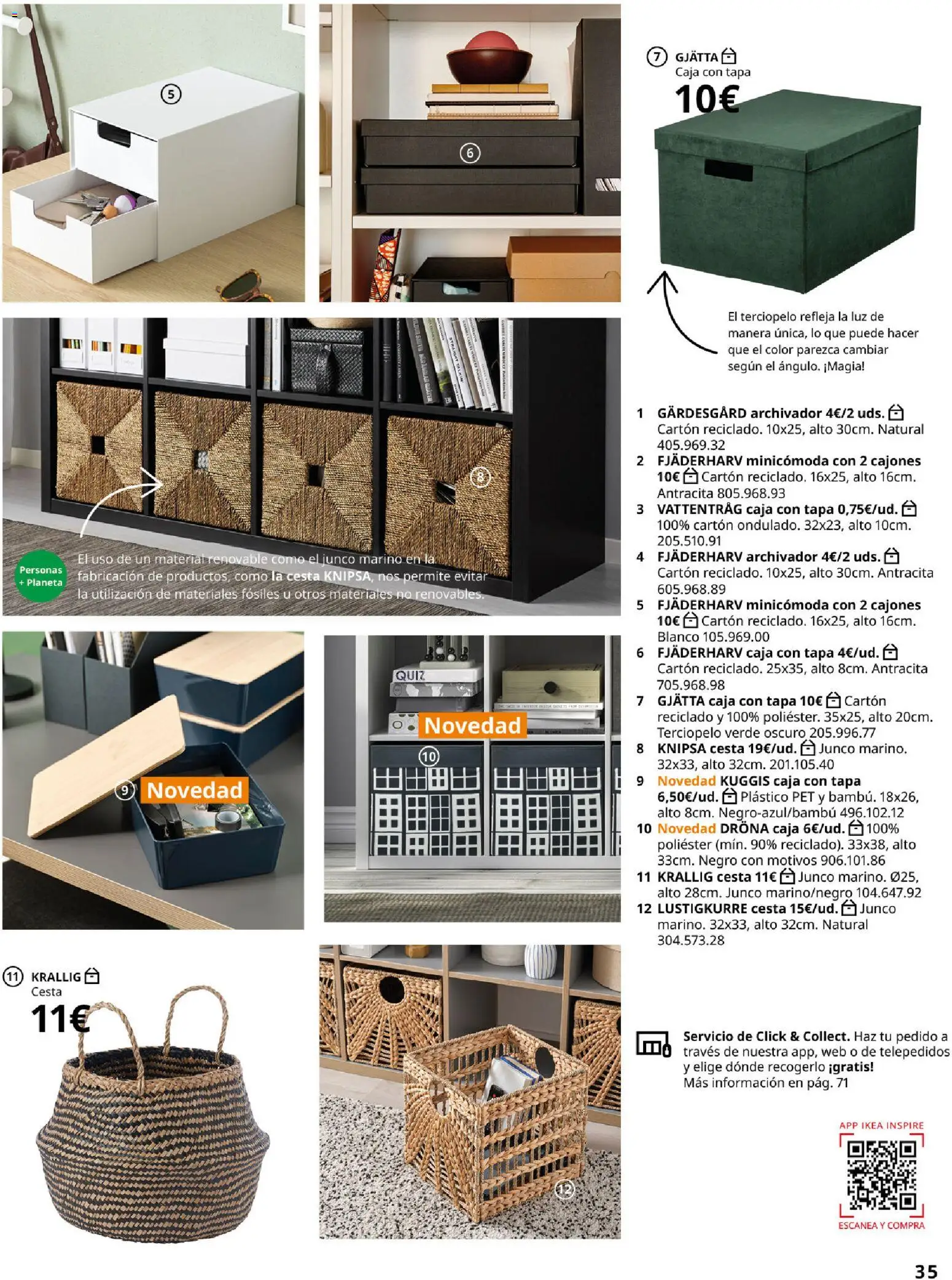 Catálogo IKEA Accesorios y decoración │ válido desde el 01/02/2026 | Página: 35 | Productos: Archivador, Caja, Cesta