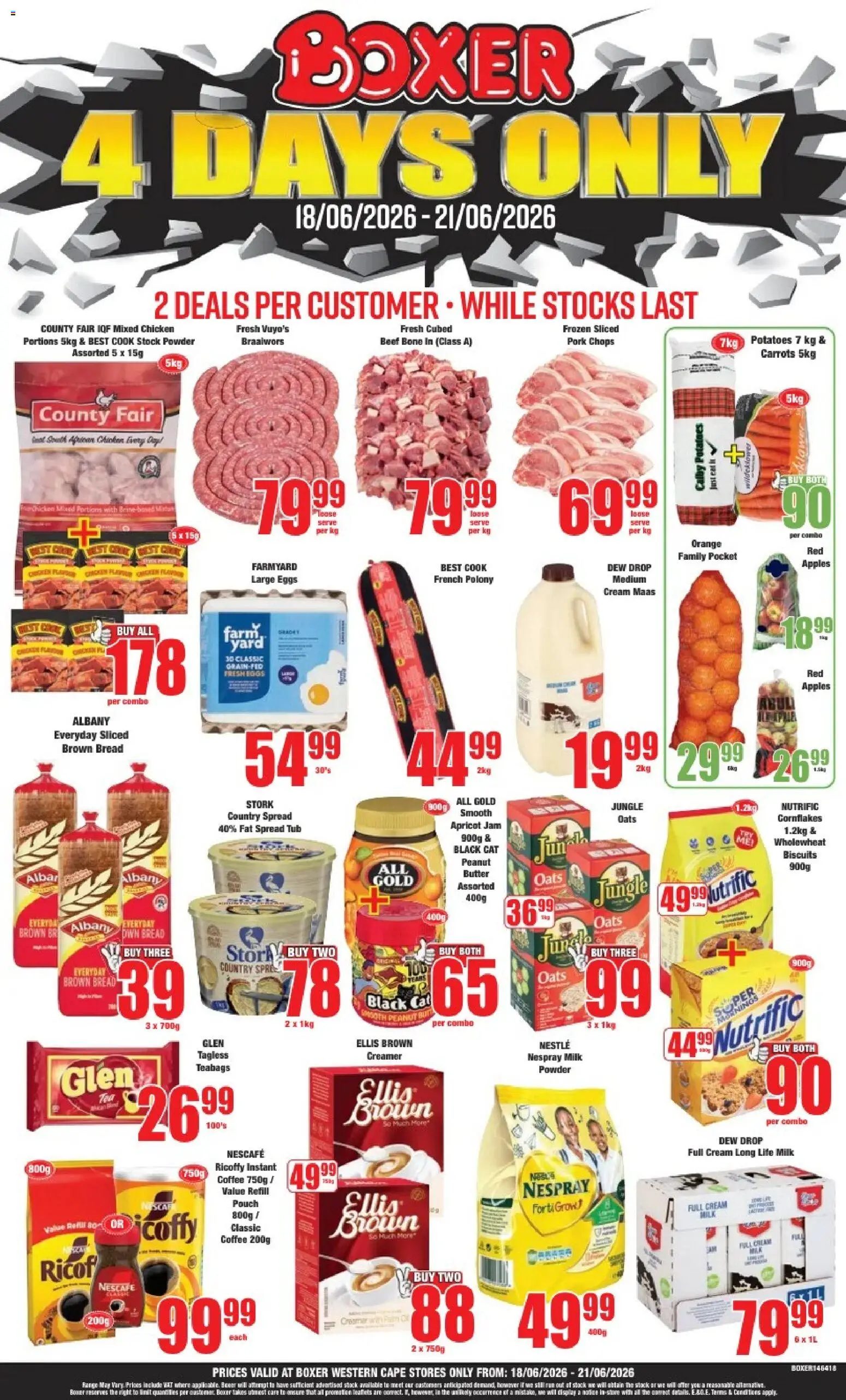New Boxer catalogue – valid from 18.06.2026 | Page: 1 | Products: Milk, Bread, Coffee, Tea