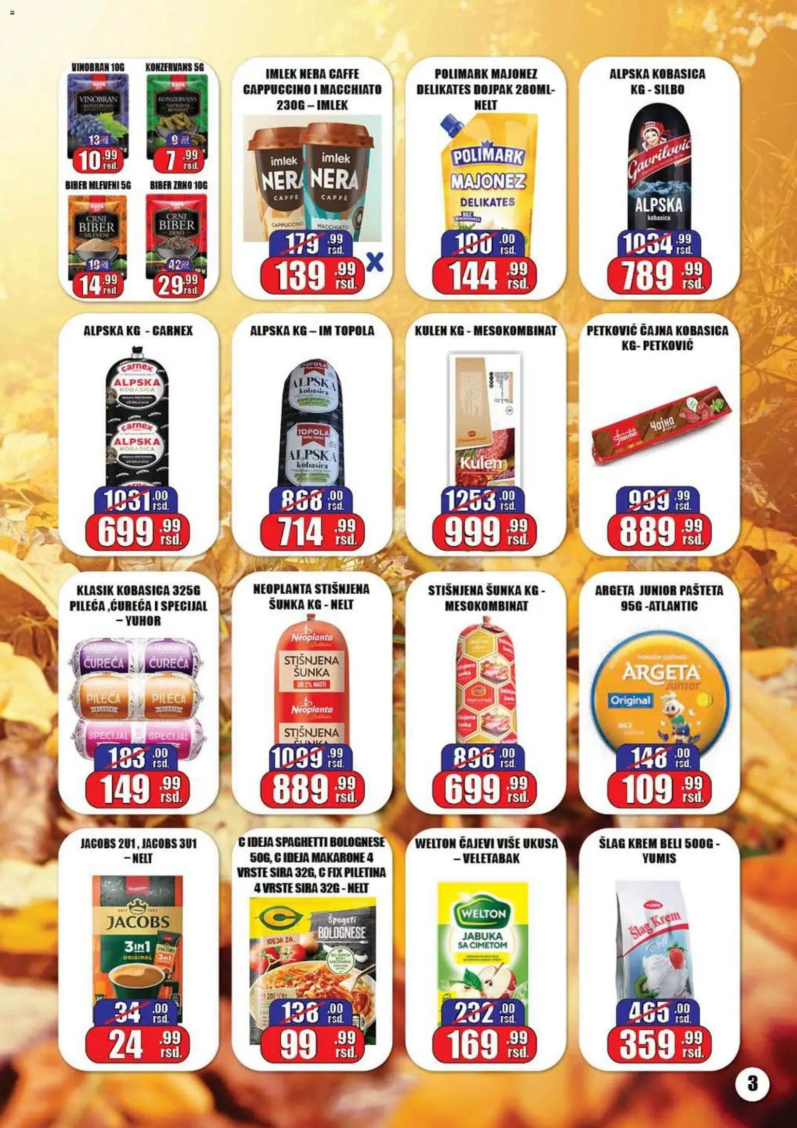 Gala MARKET katalog - važi od 05.10.2026 | Strana: 3 | Proizvode: Kulen, Špageti, Piletina, Kobasica