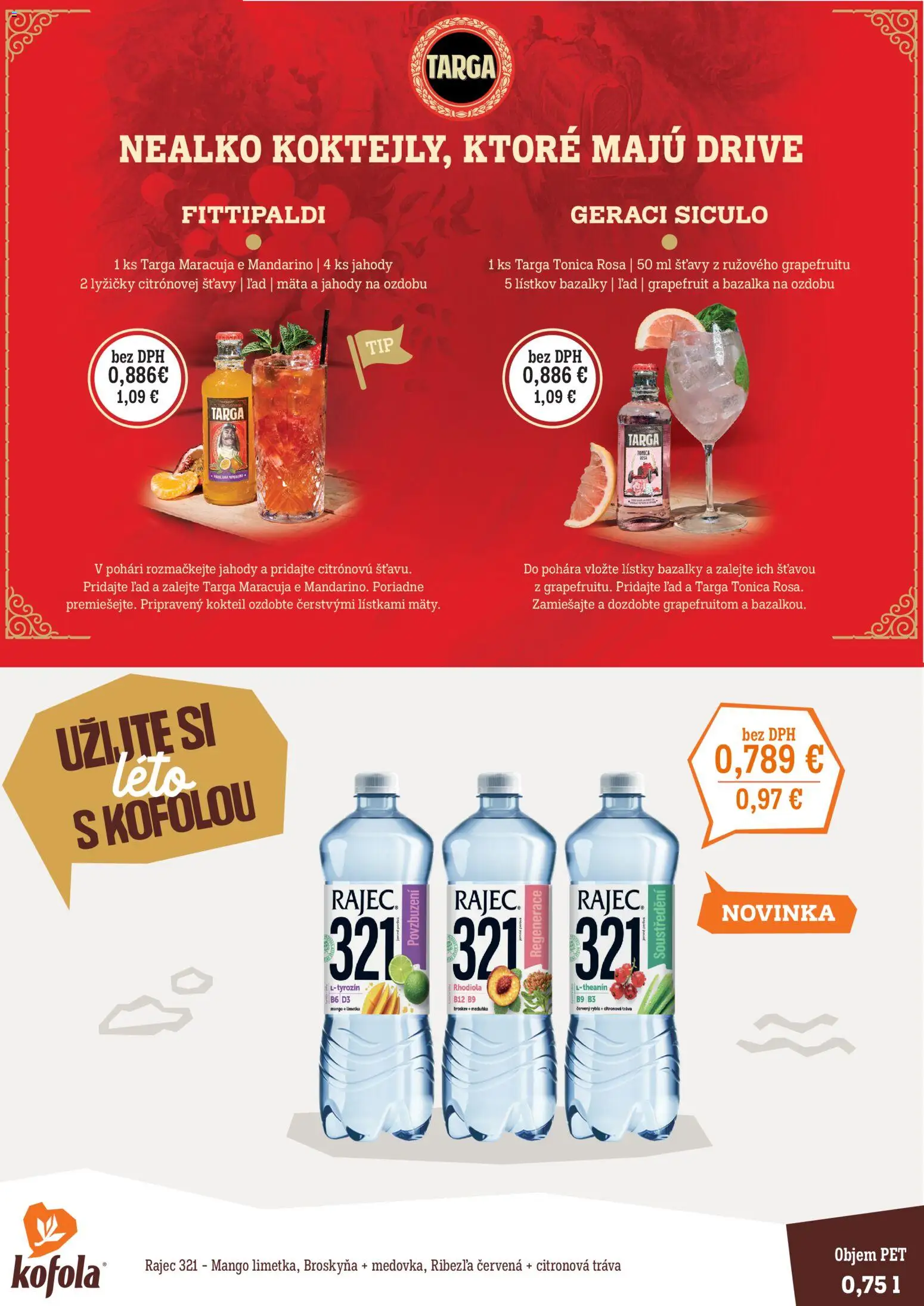 Nové CBA Verex akcie – leták je platný od 01.08.2026 | Strana: 3 | Produkty: Limetka, Rajec, Jahody, Mango
