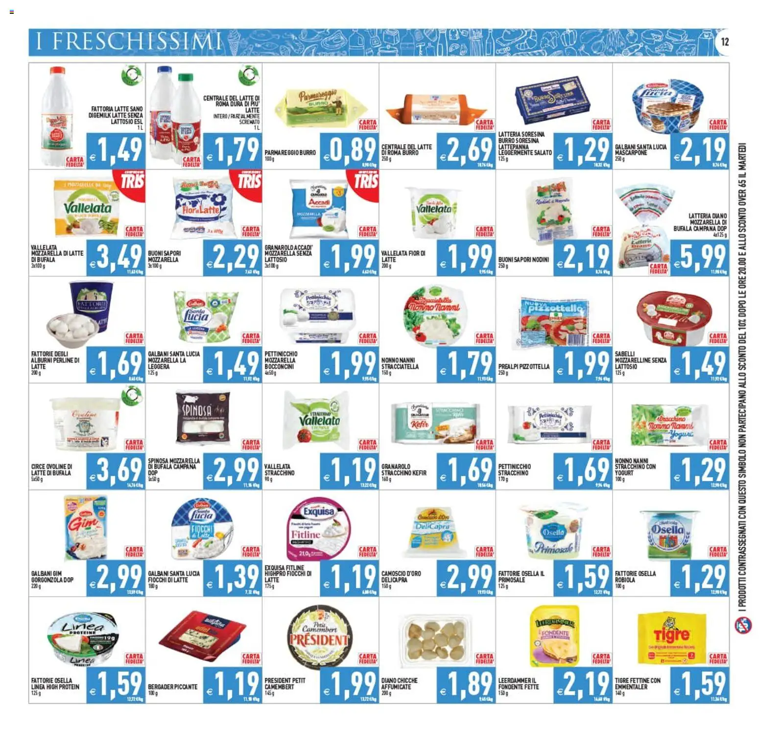 Volantino PIM Supermercati del 10.06.2026 | Pagina: 12 | Prodotti: Fiocchi, Latte, Robiola, Batterie