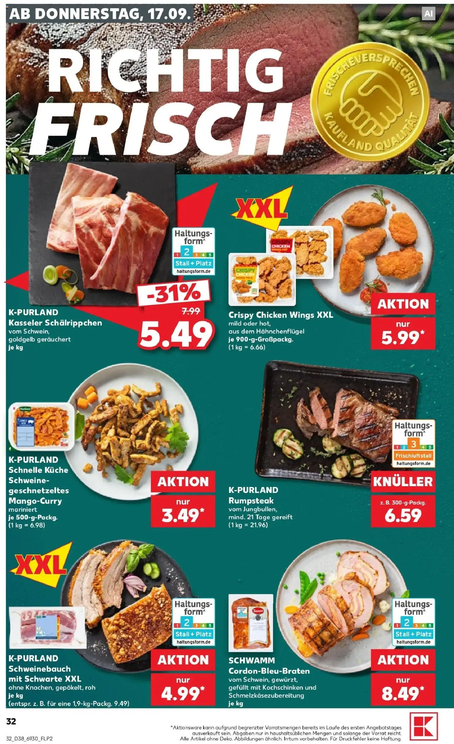 Prospekt Kaufland ab 14.09.2026 » Angebote Online zum Blättern | Seite: 44 | Produkte: Rumpsteak, Schweinebauch, Küche