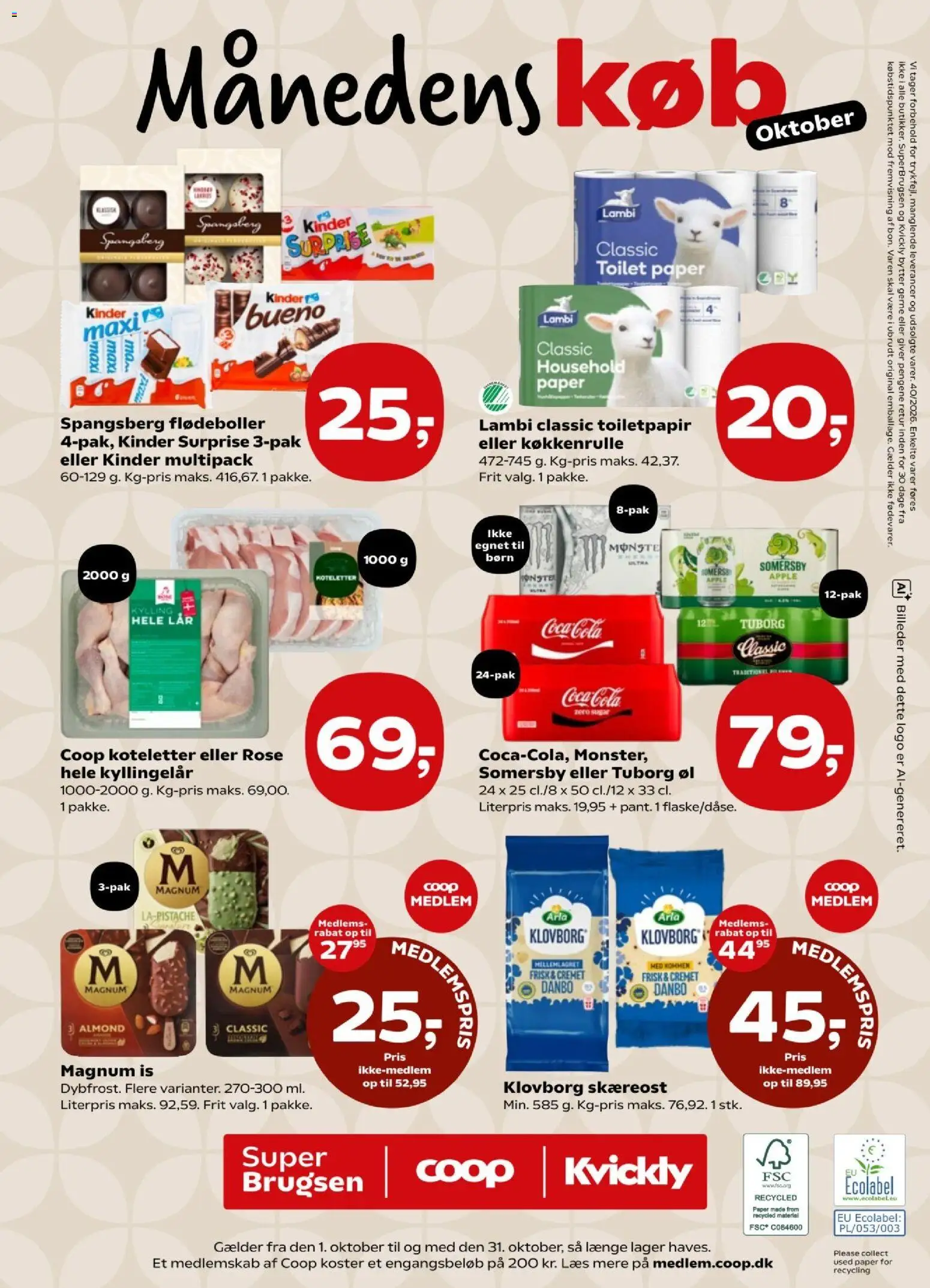 Super Brugsen tilbudsavis – gyldig fra 01/10/2026 | Side: 40 | Produkter: Øl, Koteletter, Coca Cola, Cola