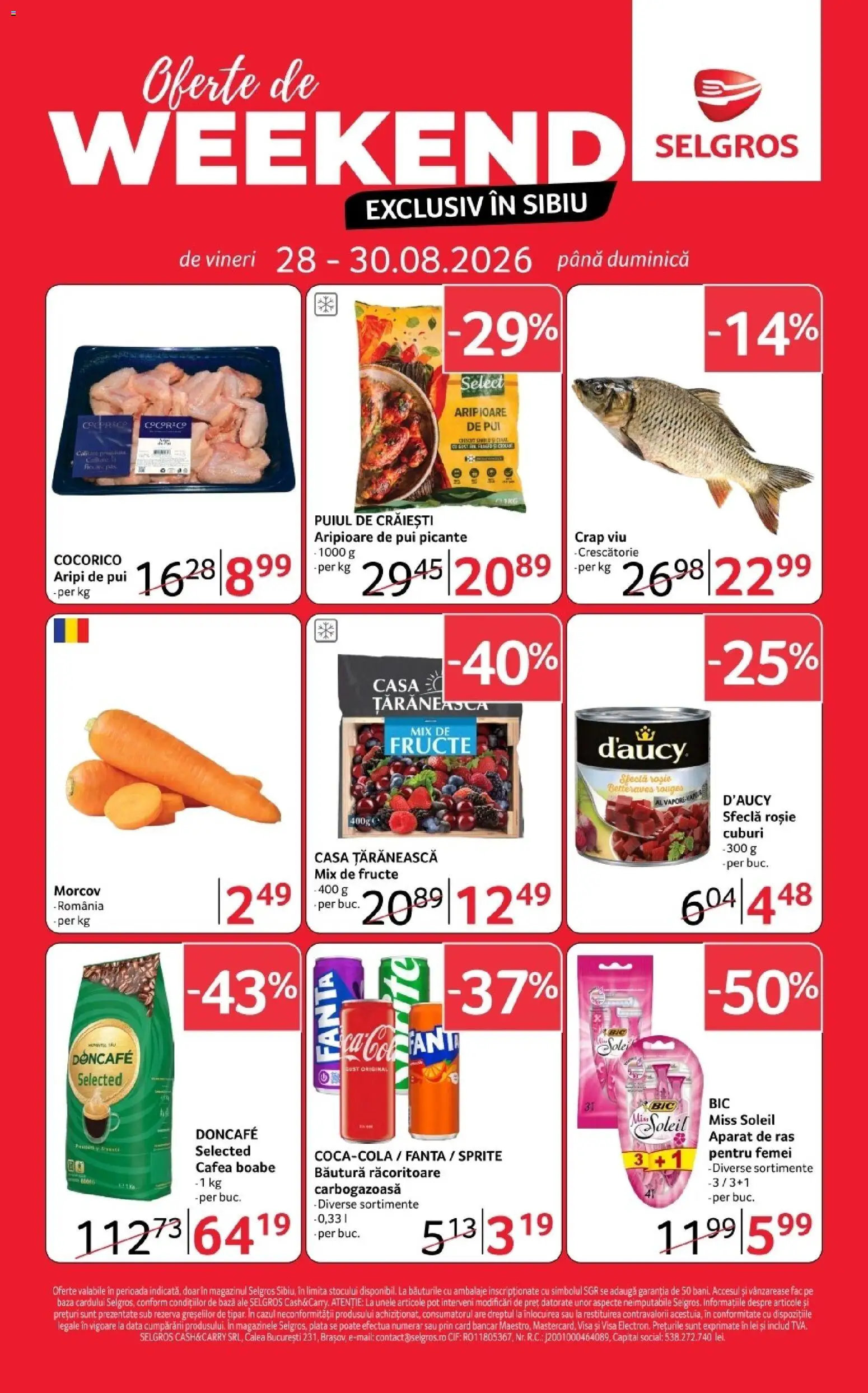 Noul catalog Selgros – valabil de la 28.08.2026 | Pagină: 1 | Produse: Morcov, Cif, Fanta, Sfeclă