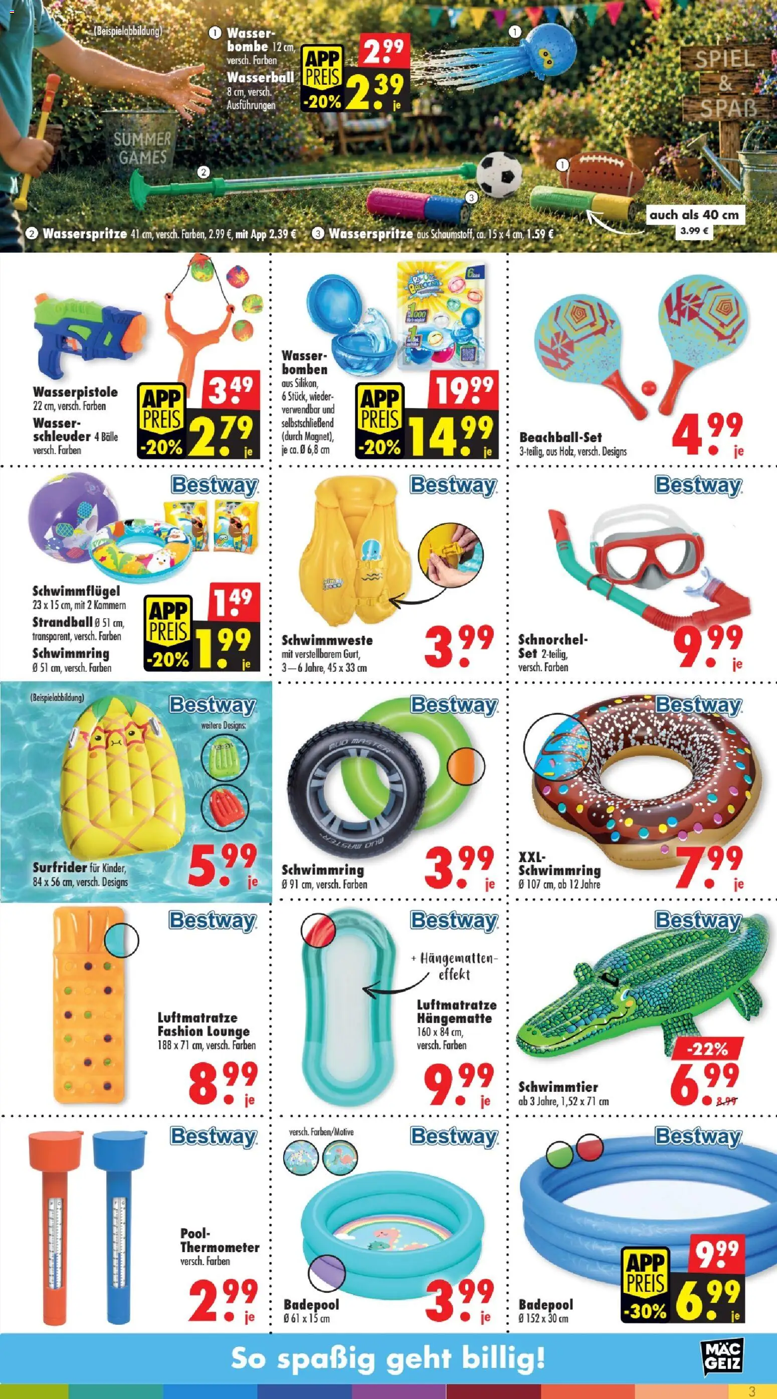 Mäc Geiz Prospekt – gültig ab 01.06.2026 | Seite: 3 | Produkte: Spiel, Thermometer, Wasser