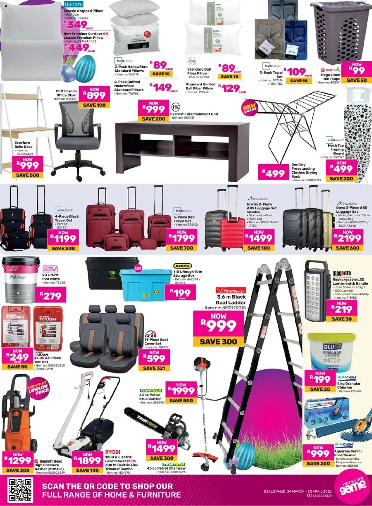 New Game catalogue – valid from 24.03.2026 | Page: 13 | Products: Cover, Lantern, Bag, Chainsaw