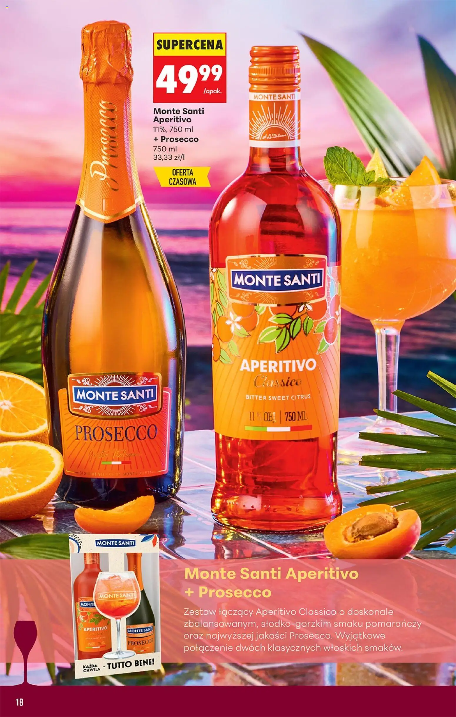 Biedronka gazetka - Czas na toast od 10.08.2026 | Strona: 18 | Produkty: Aperitif, Monte Santi, Prosecco