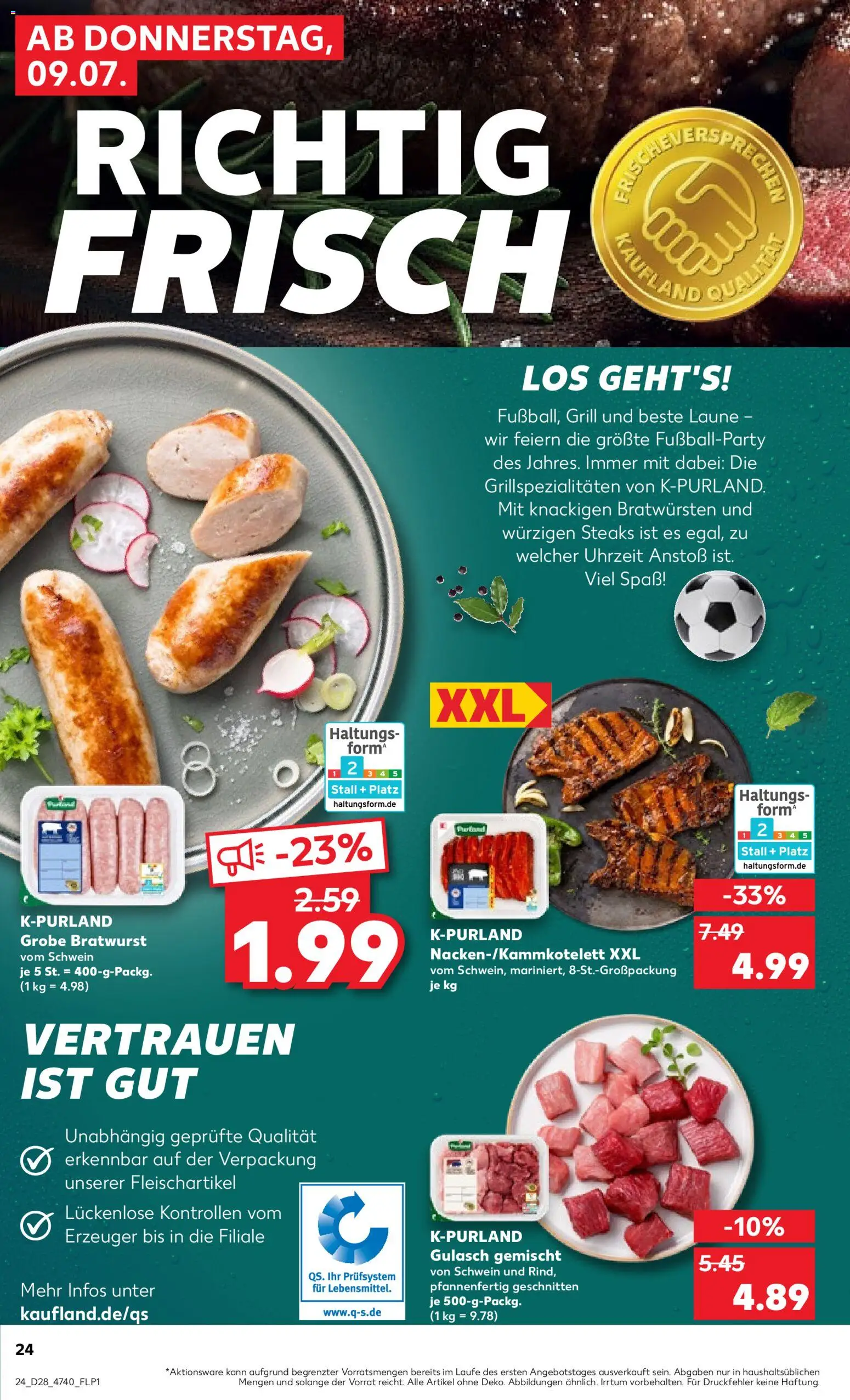 Kaufland Prospekt Hannover – gültig ab 09.07.2026 | Seite: 24 | Produkte: Grill, Bratwurst, Gulasch