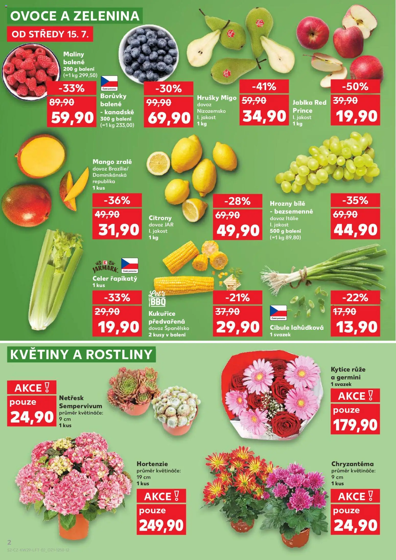 Kaufland leták od 15.07.2026 | Strana: 2 | Produkty: Ovoce, Rostliny, Celer, Hrozny