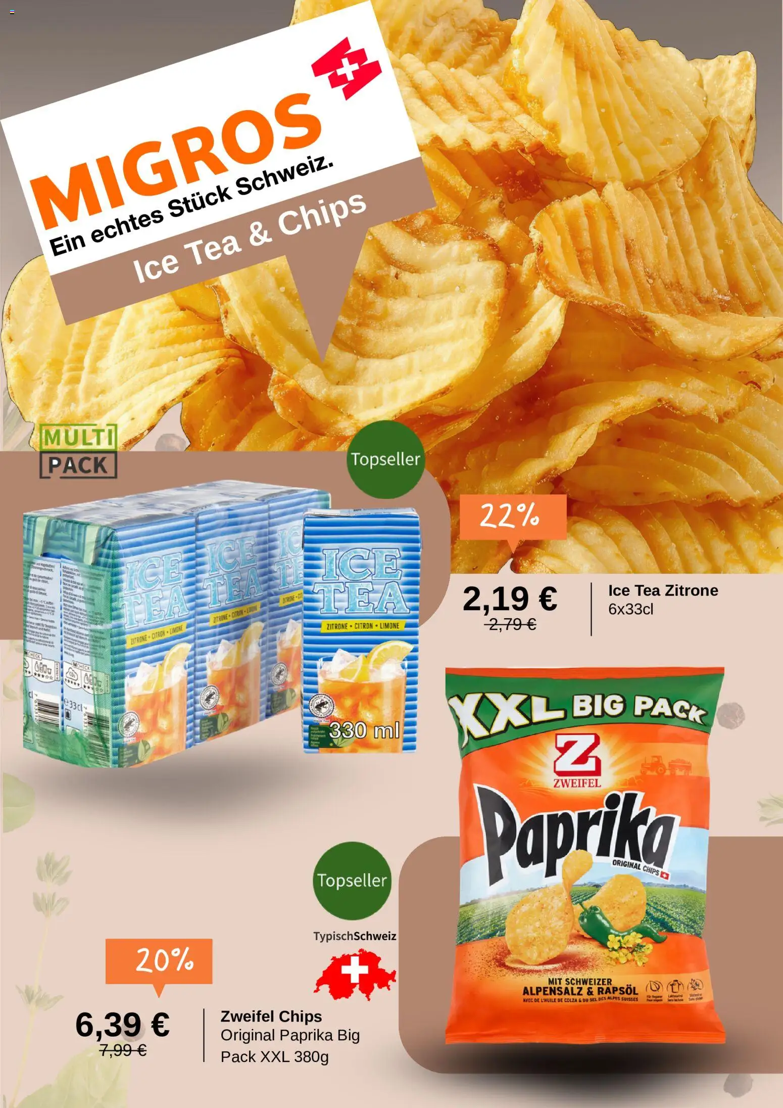 Migros Prospekt – gültig ab 09.06.2026 | Seite: 3 | Produkte: Rapsöl, Paprika, Zitrone, Chips