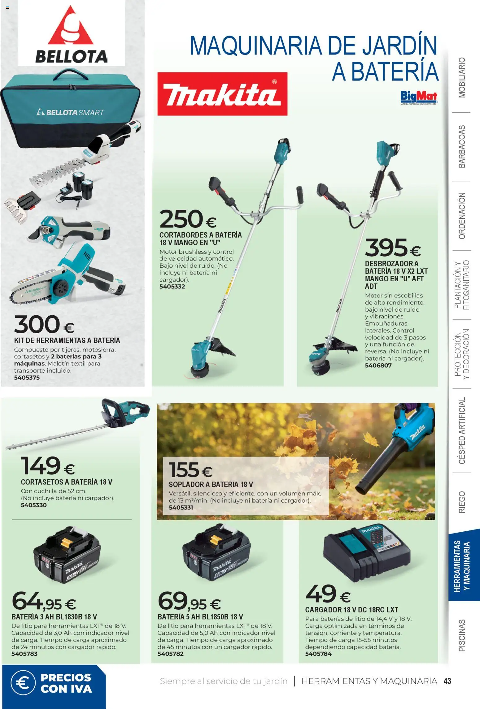 BigMat - Jardin y Piscinas 2026 │ válido desde el 23.03.2026 | Página: 43 | Productos: Desbrozadora, Cortasetos, Ρούτερ, Batería