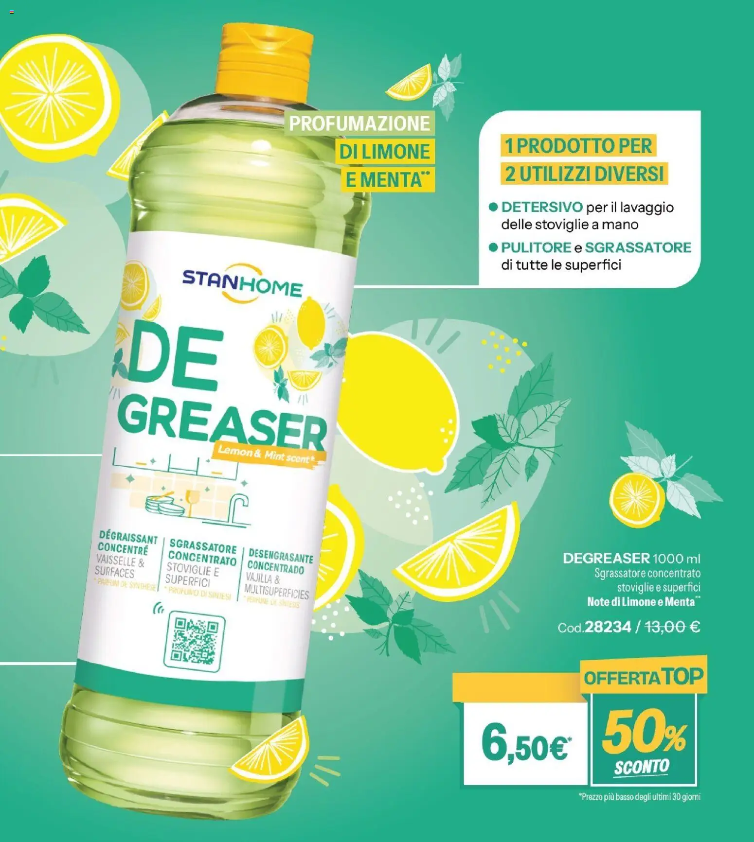 Volantino Stanhome del 23/06/2026 | Pagina: 10 | Prodotti: Sgrassatore, Limone, Menta, Profumo