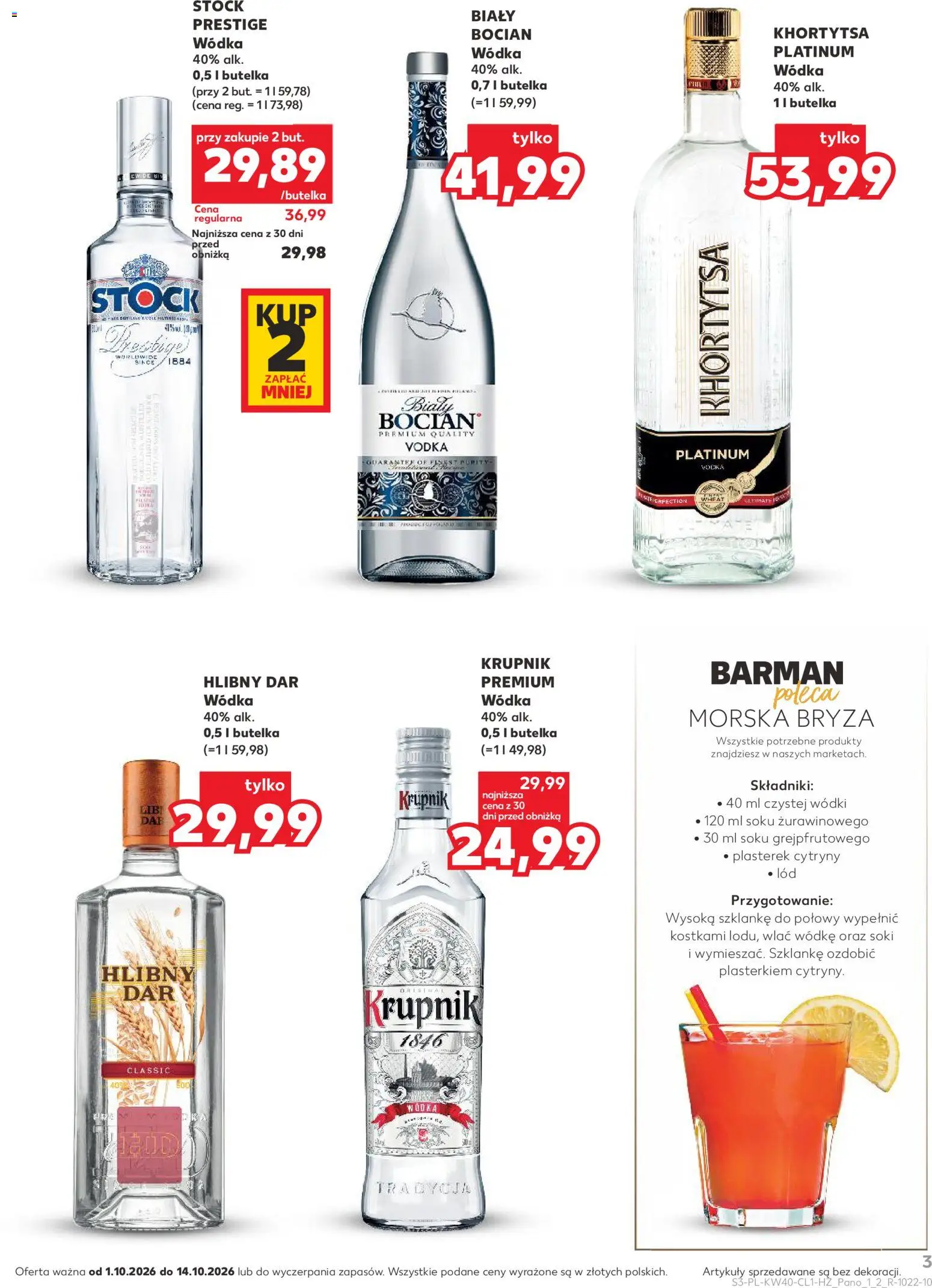 Kaufland Polsko leták - Barek od 01.10.2026 | Strana: 3 | Produkty: Finest, Vodka