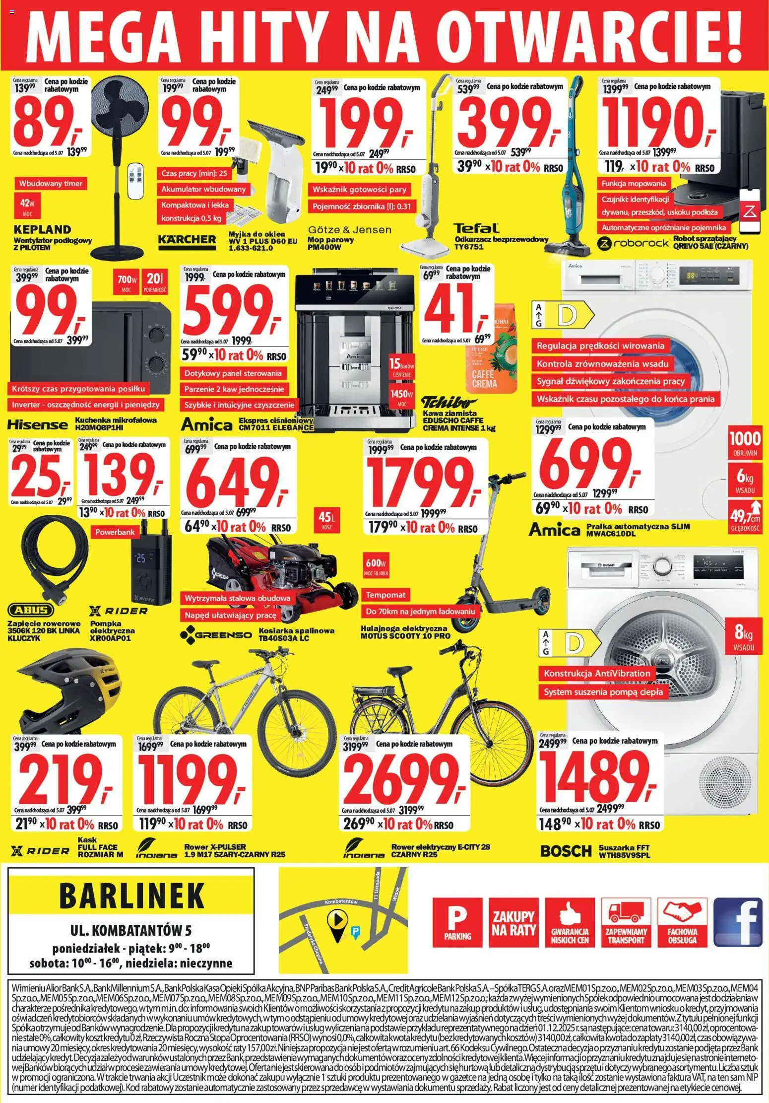 Mediaexpert promocje - Wielkie otwarcie Barlinek od 25.06.2026 | Strona: 8 | Produkty: Wentylator, Kosiarka, Rower, Kawa