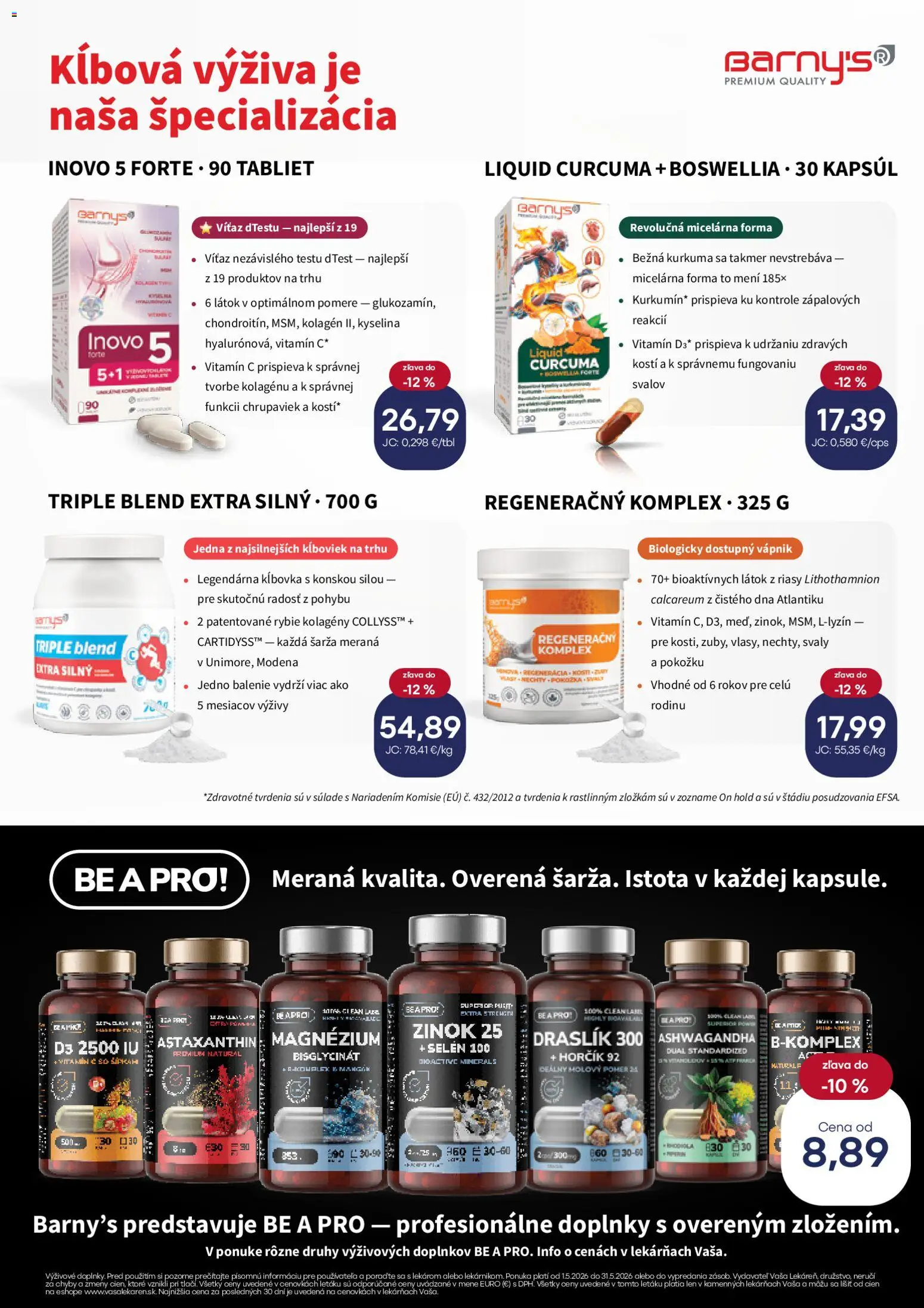 Nové Vaša lekáreň akcie – leták je platný od 01.05.2026 | Strana: 17 | Produkty: Kolagén, Kurkuma