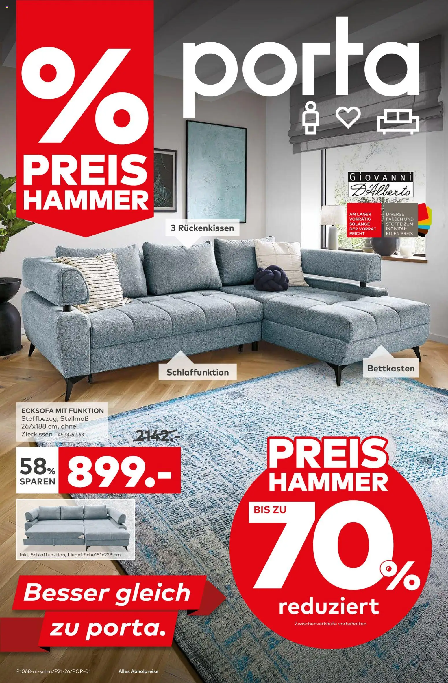 Porta! Prospekt Aachen – gültig ab 17.05.2026 | Seite: 1 | Produkte: Ecksofa