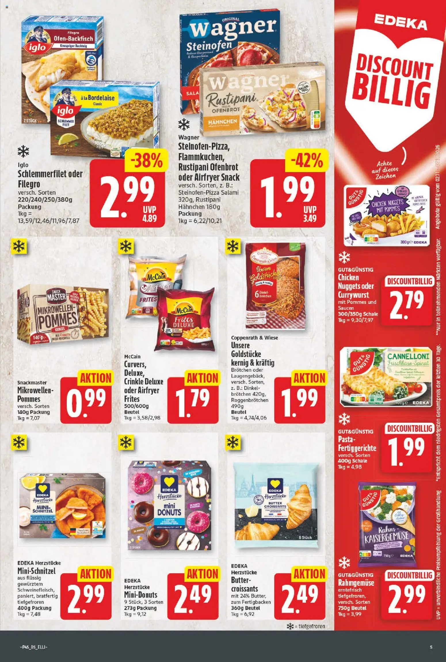 Elli Markt Prospekt – gültig ab 02.11.2026 | Seite: 5 | Produkte: Mikrowelle, McCain, Schnitzel, Frischkase