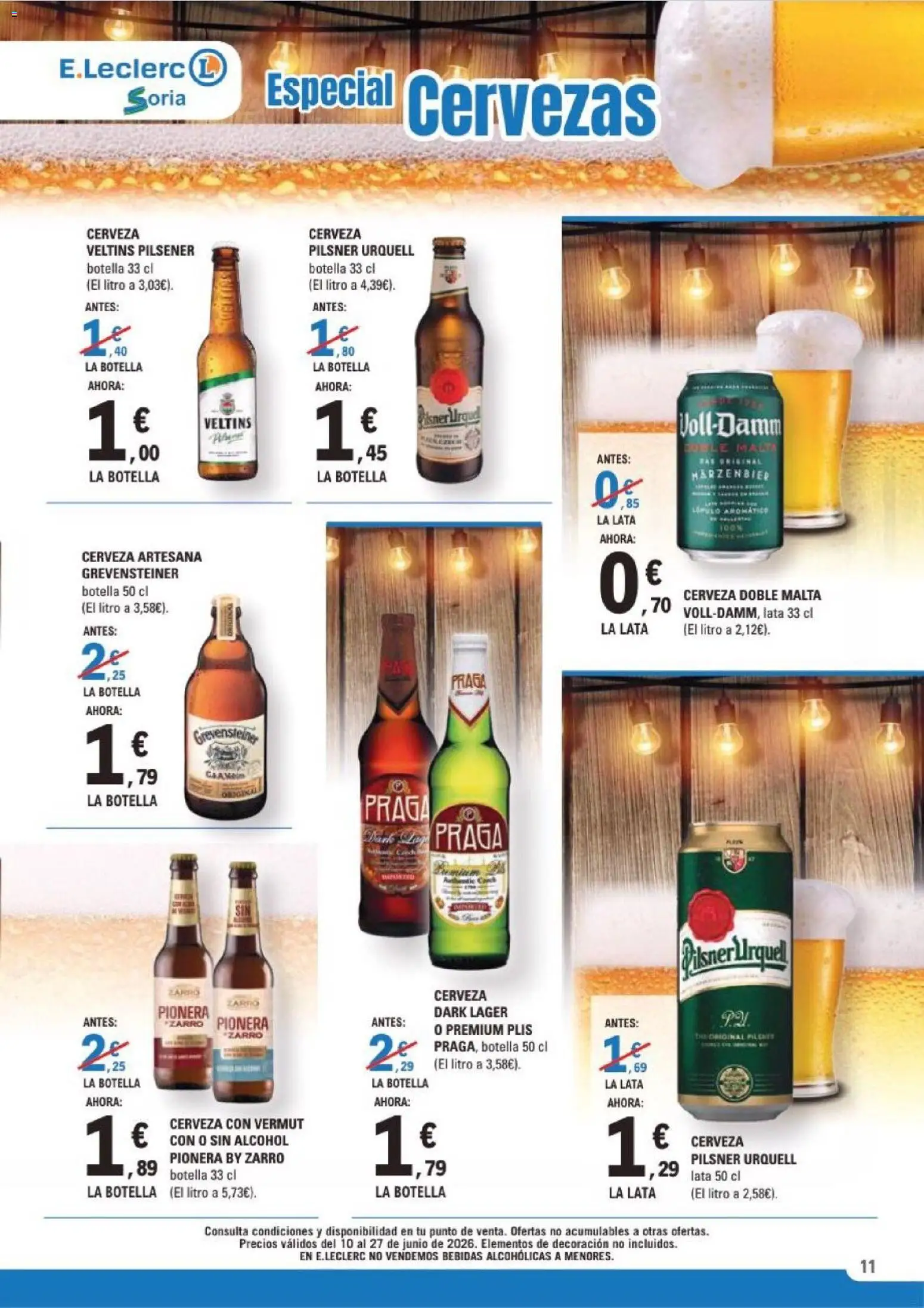E.Leclerc Soria │ válido desde el 10.06.2026 | Página: 11 | Productos: Cerveza
