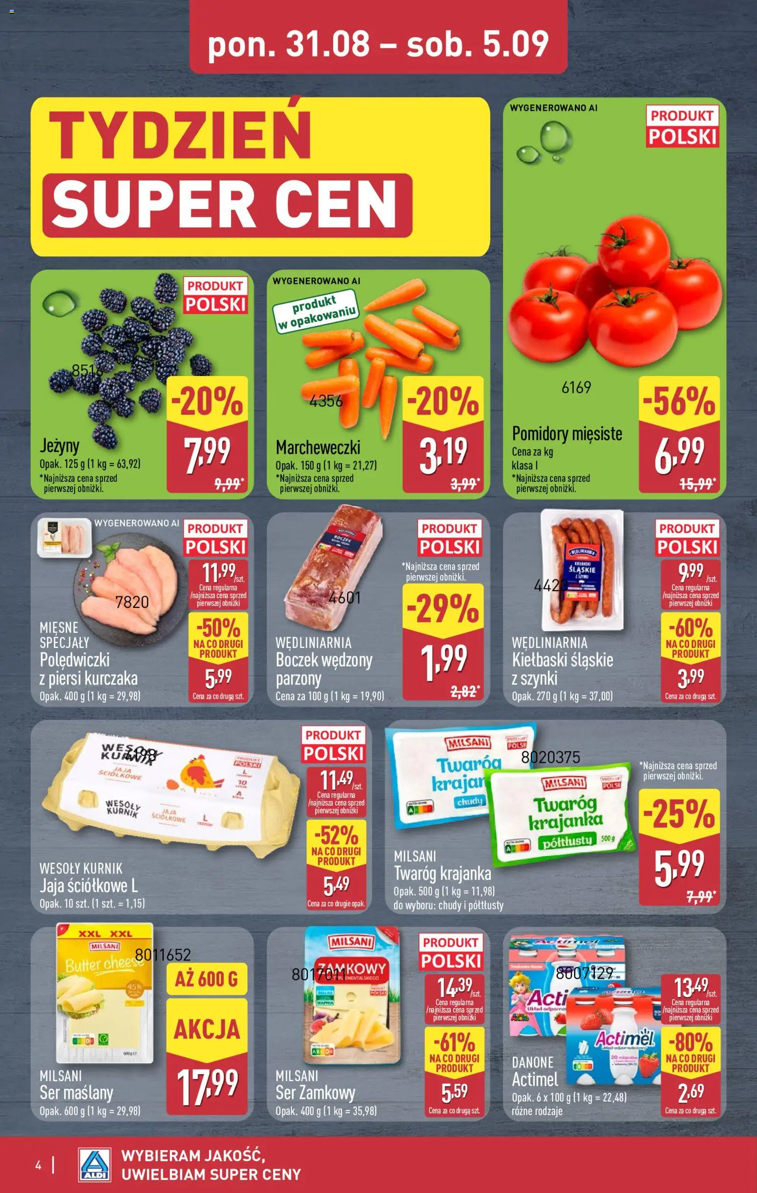 Aldi Polsko leták - Artykuły przemysłowe i tekstylia od 03.09.2026 | Strana: 4 | Produkty: Actimel, Chůdy