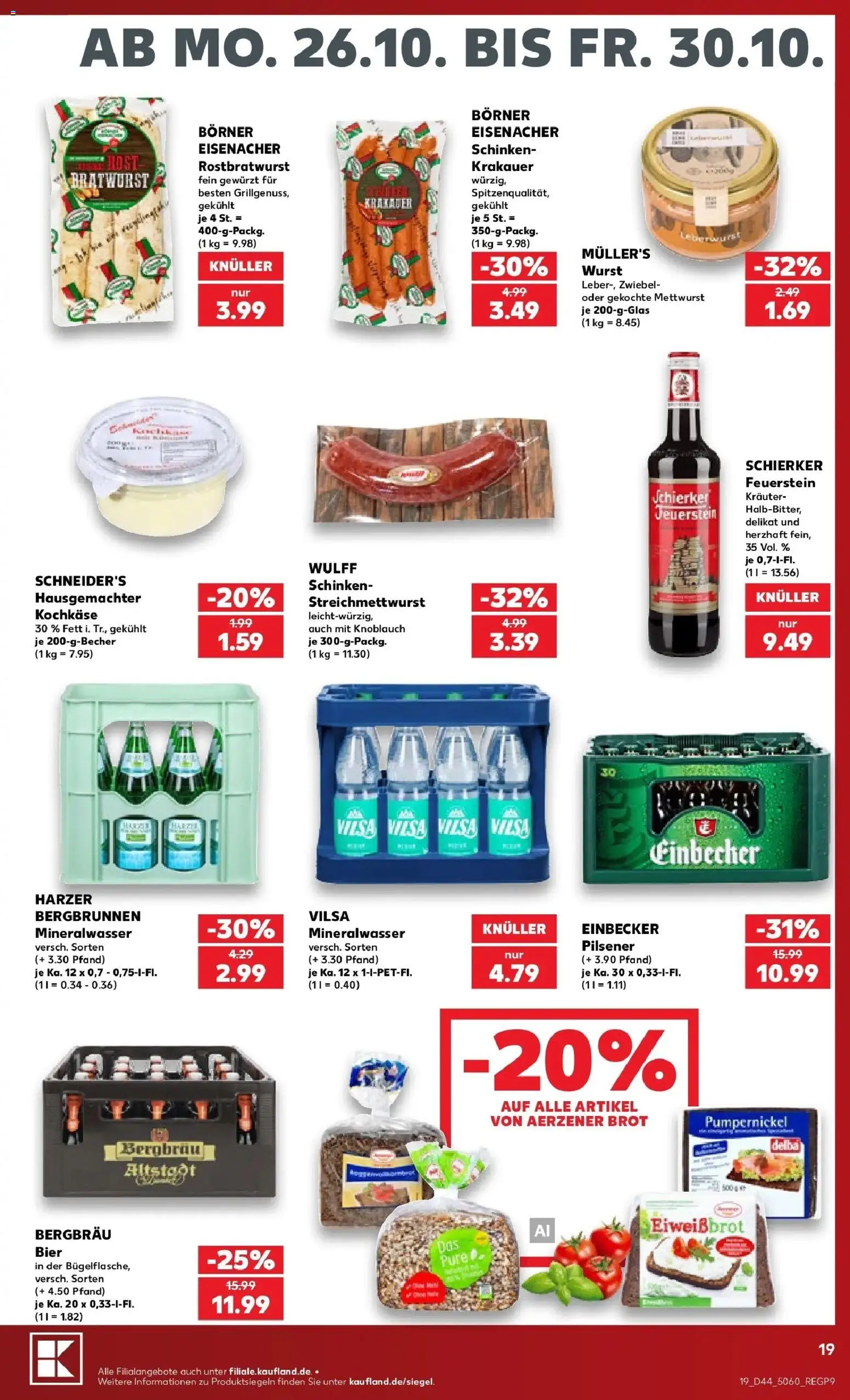 Prospekt Kaufland ab 26.10.2026 » Angebote Online zum Blättern | Seite: 23 | Produkte: Bratwurst, Mineralwasser, Wurst, Knoblauch