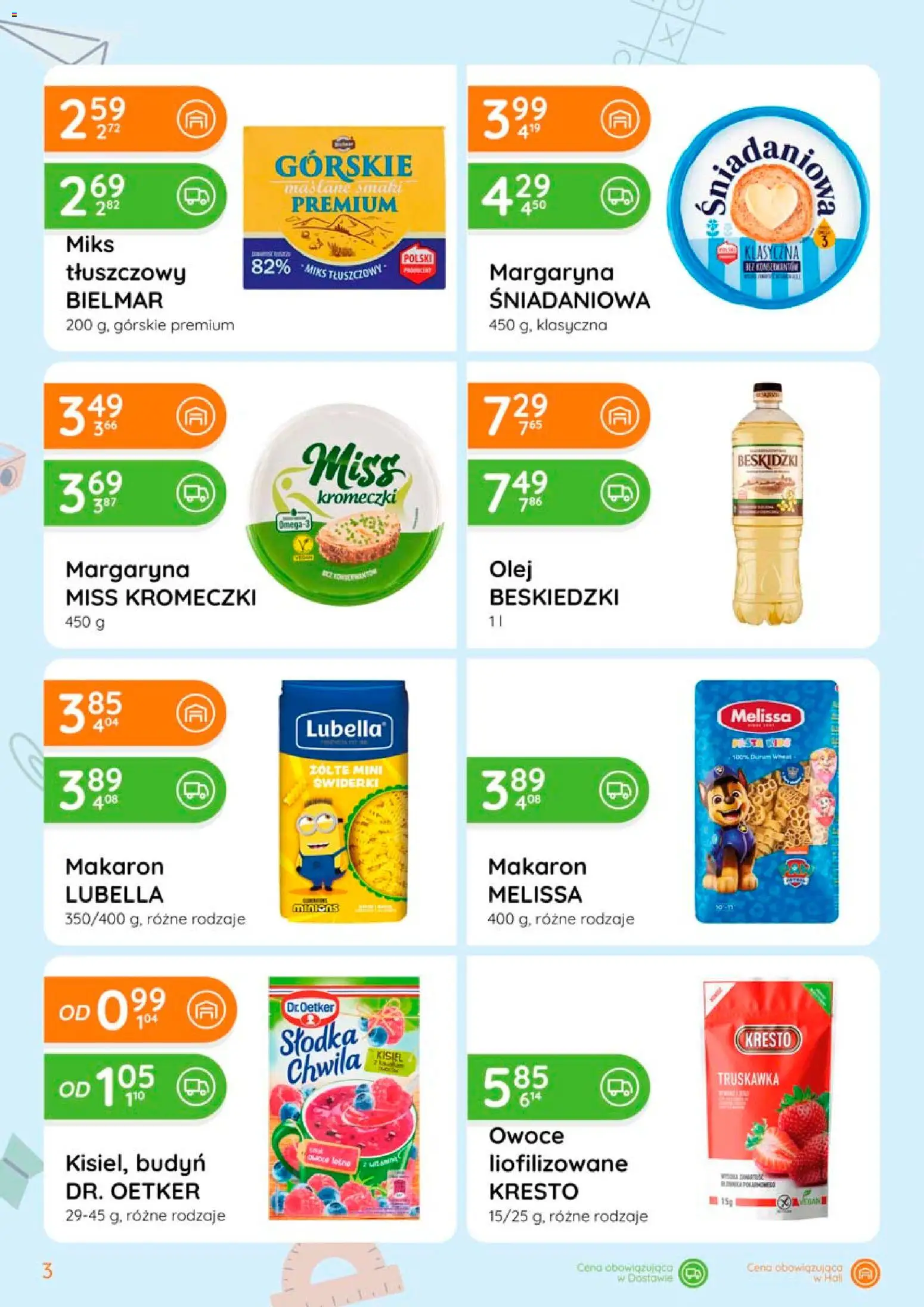 Eurocash gazetka - Powrót do Szkoły od 06.08.2026 | Strona: 3 | Produkty: Margaryna, Olej, Makaron, Owoce