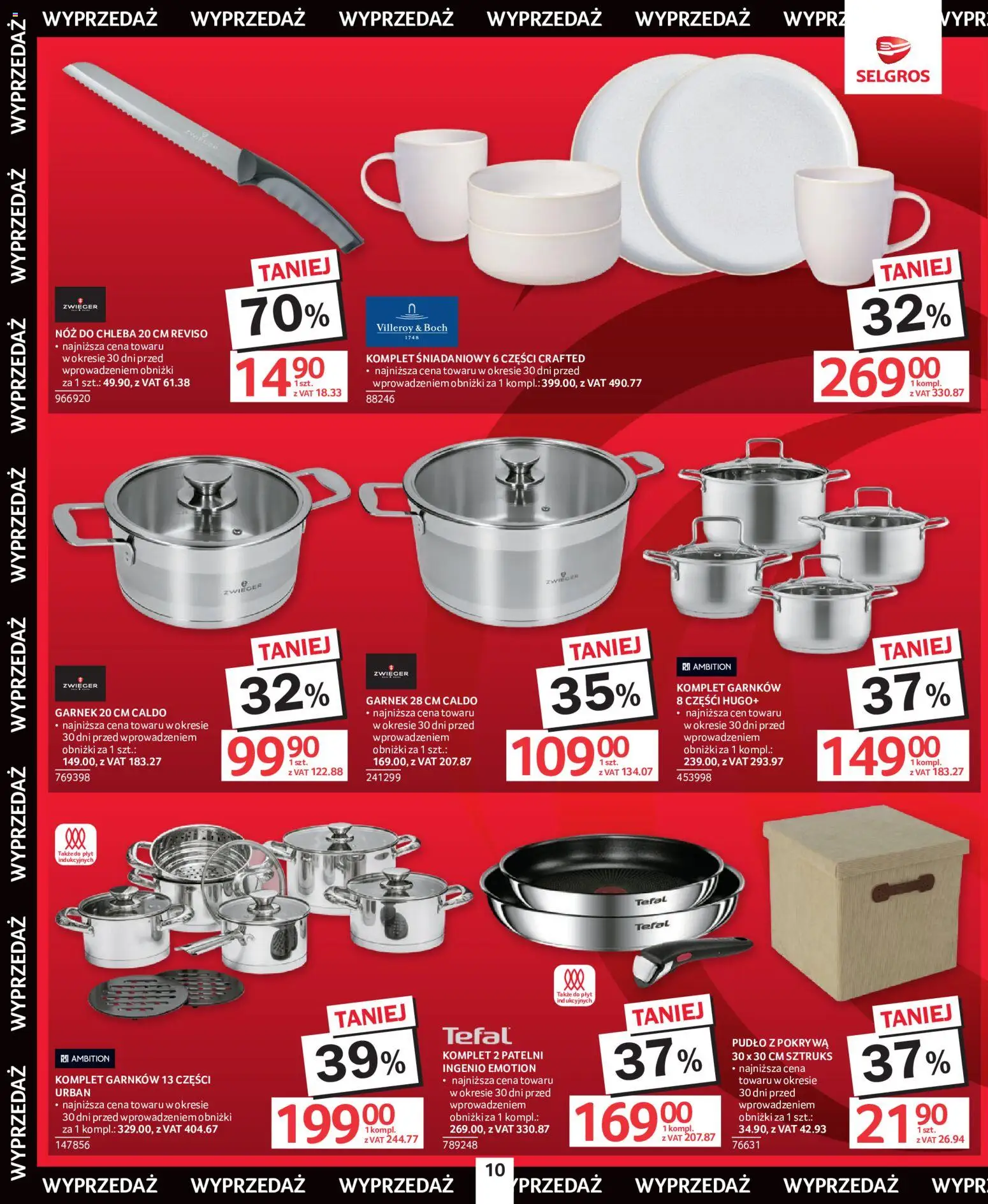 Selgros cash&carry gazetka - Totalna Wyprzedaż od 16.07.2026 | Strona: 10 | Produkty: Garnek, Komplet garnków, Tefal