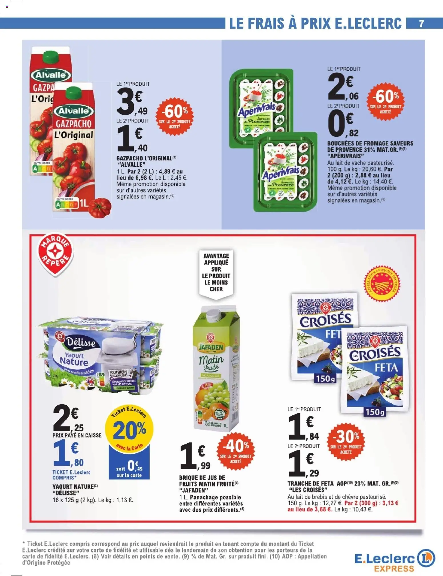 {H1} | Page: 7 | Produits: Feta, Lait, Yaourt, Jus