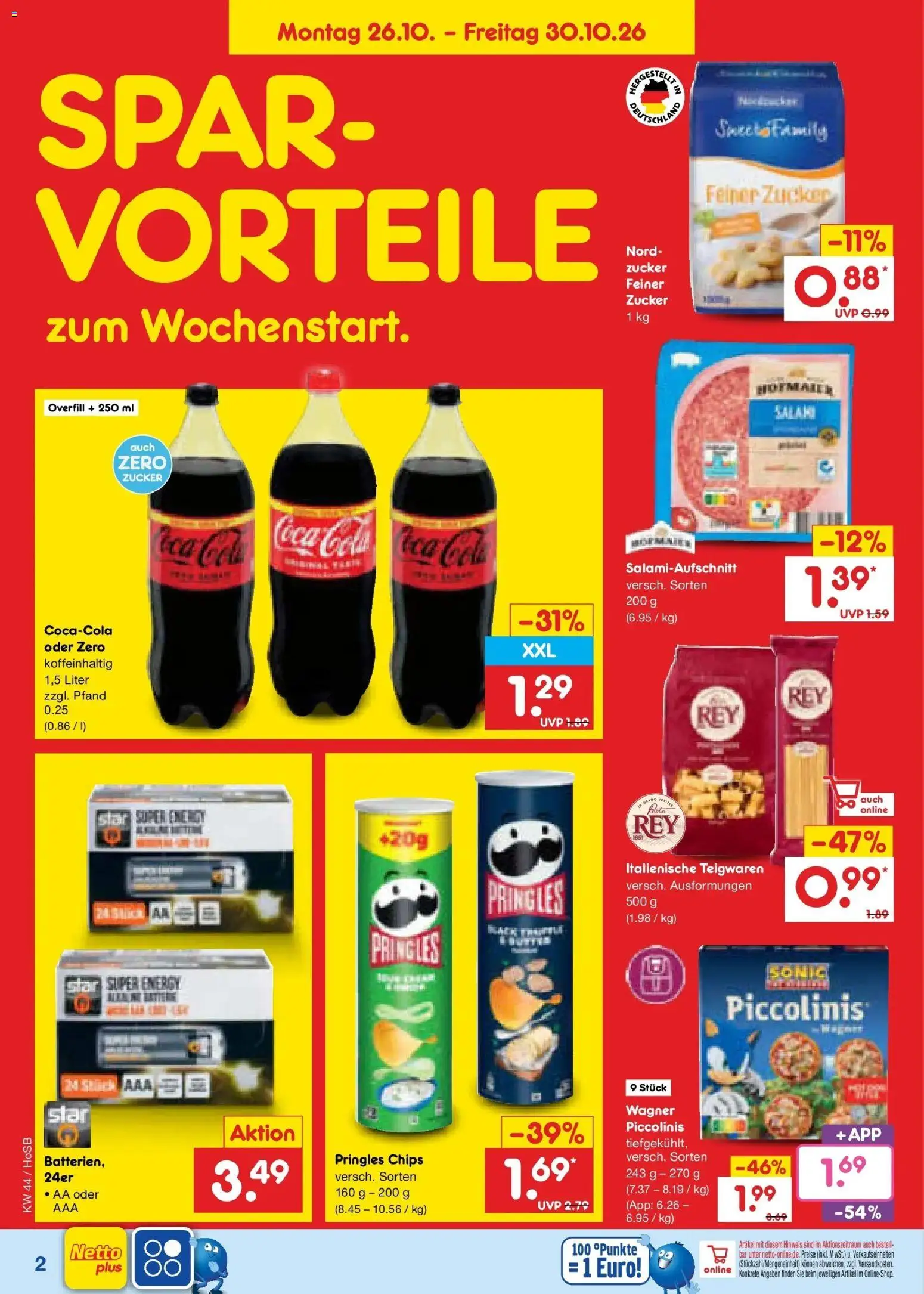 Netto Marken-Discount Prospekt Hannover – gültig ab 26.10.2026 | Seite: 2 | Produkte: Cola, Energy, Zucker, Pringles