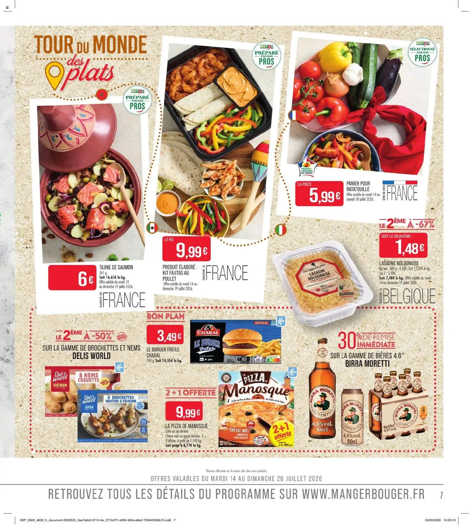 {H1} | Page: 7 | Produits: Tajine, Mozzarella, Pizza, Saumon