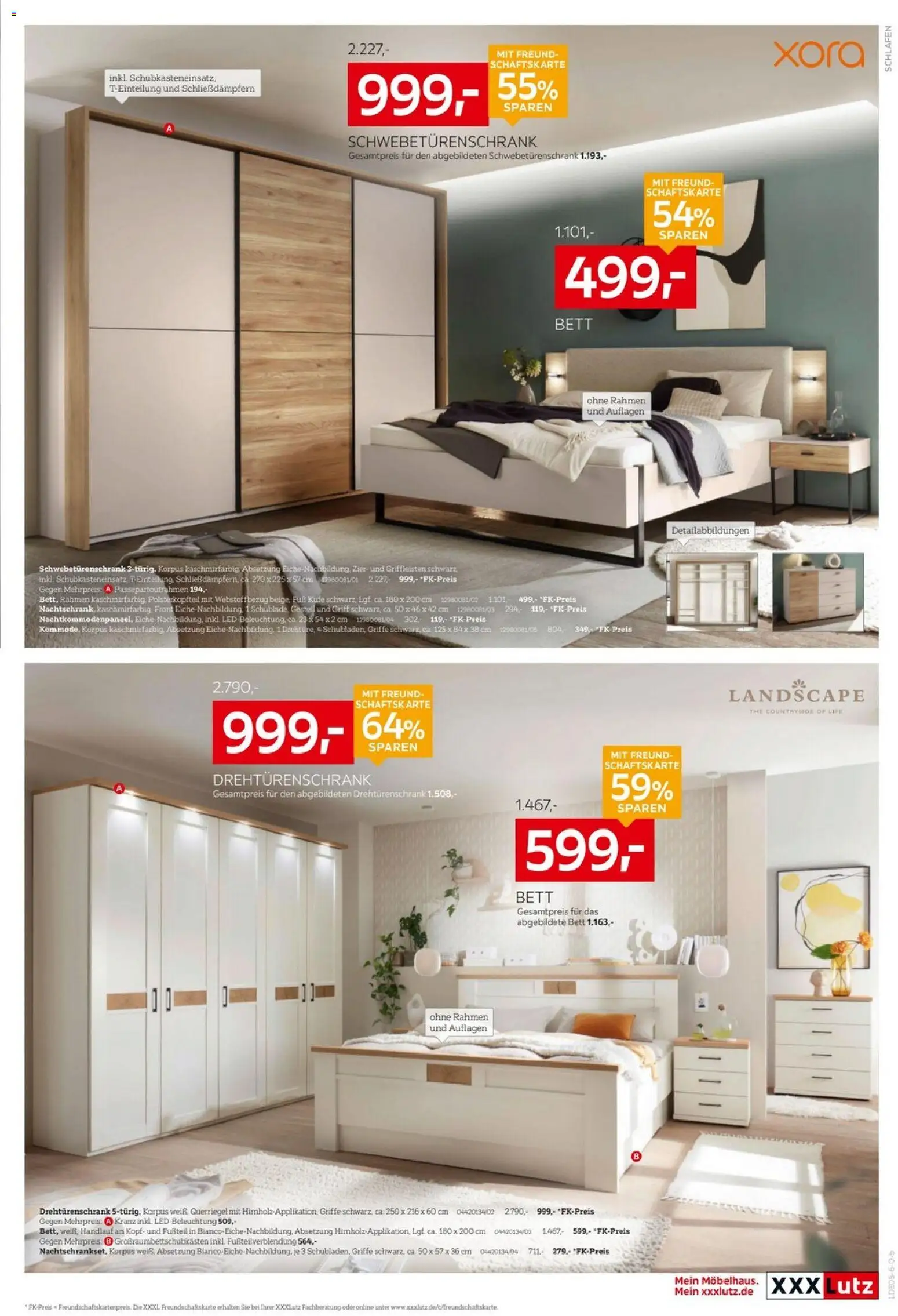 XXXLutz Nr. 1 bei Küchen – gültig ab 02.05.2026 | Seite: 9 | Produkte: Bett, Schwebetürenschrank, Drehtürenschrank