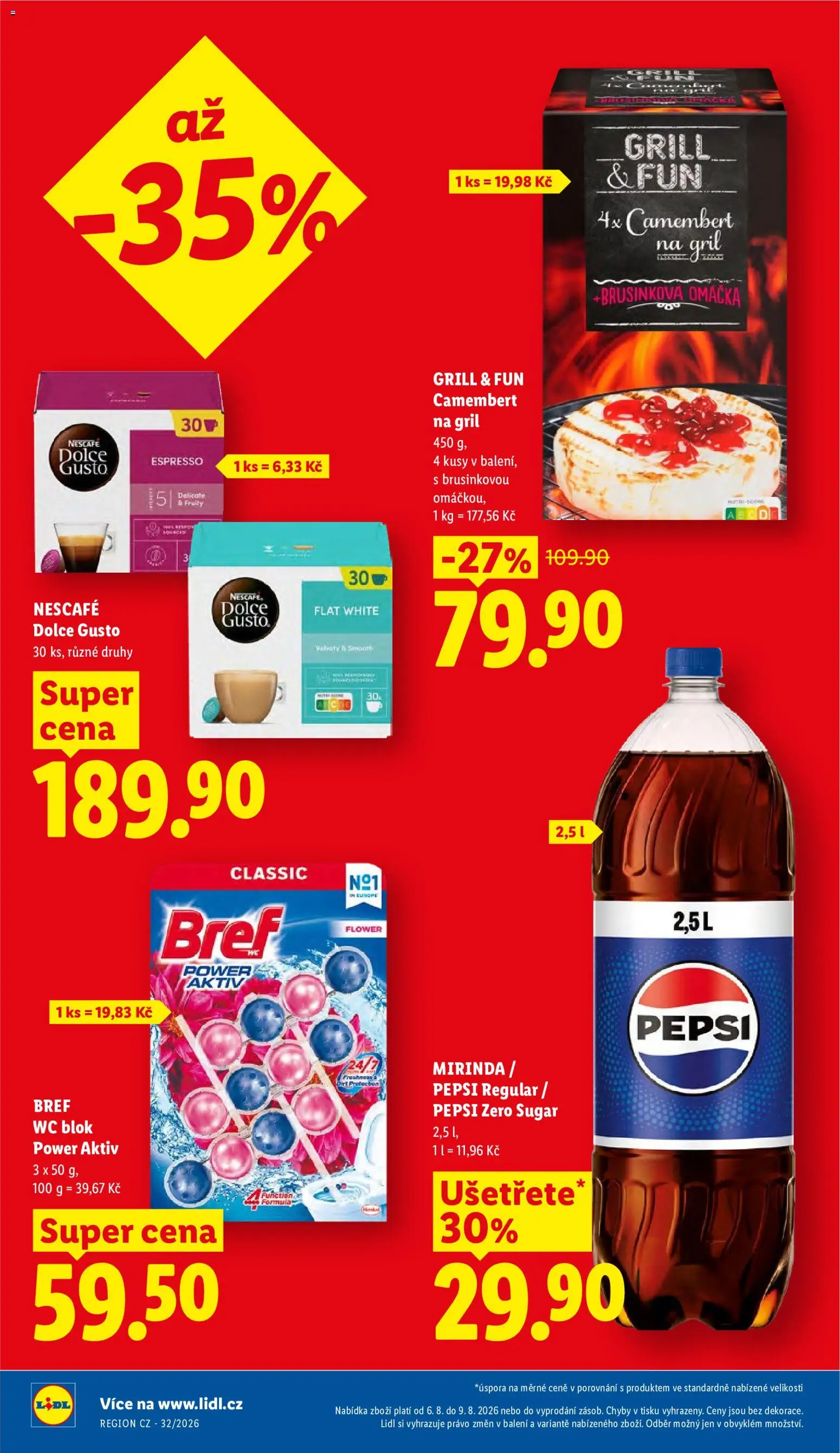 Lidl leták od 06.08.2026 | Strana: 2 | Produkty: Dolce Gusto, Blok, Mirinda, Wc