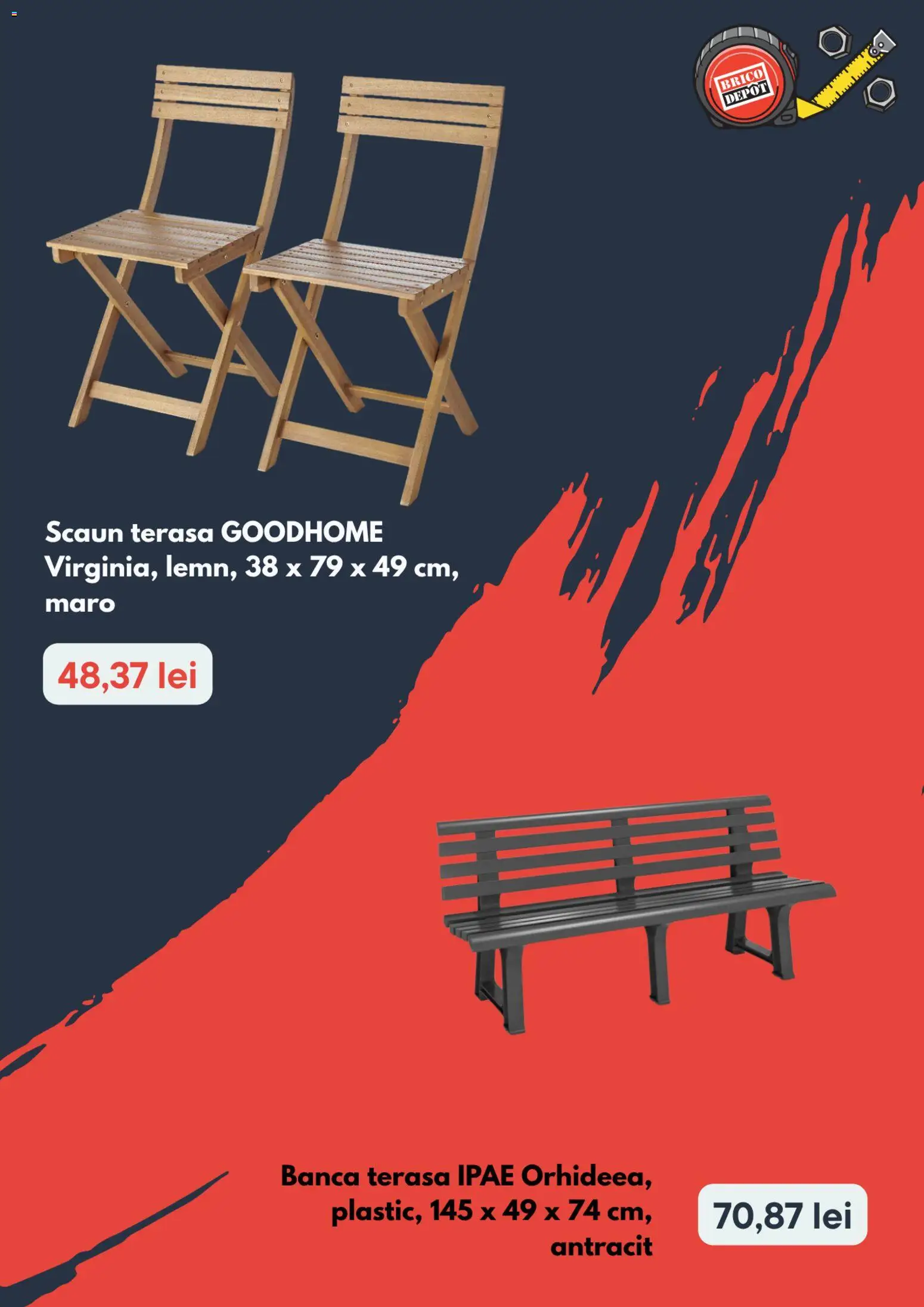 Noul catalog Brico Depot – valabil de la 20.08.2026 | Pagină: 4 | Produse: Scaun, Bancă, Goodhome