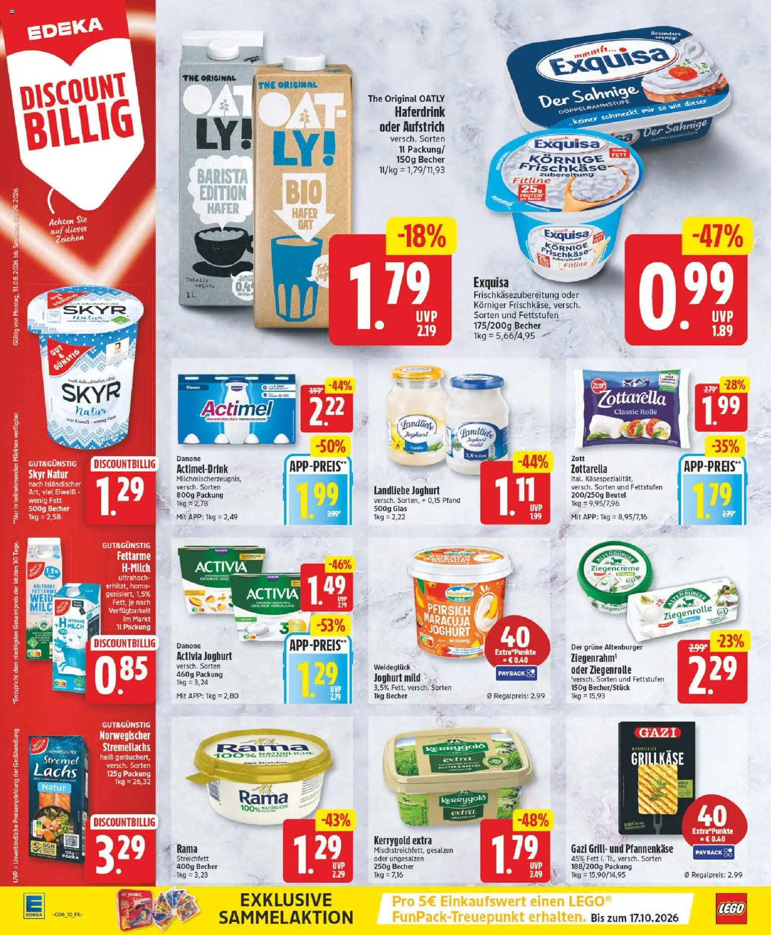 Edeka Prospekt – gültig ab 31.08.2026 | Seite: 12 | Produkte: Activia, Milch, Exquisa, Landliebe joghurt