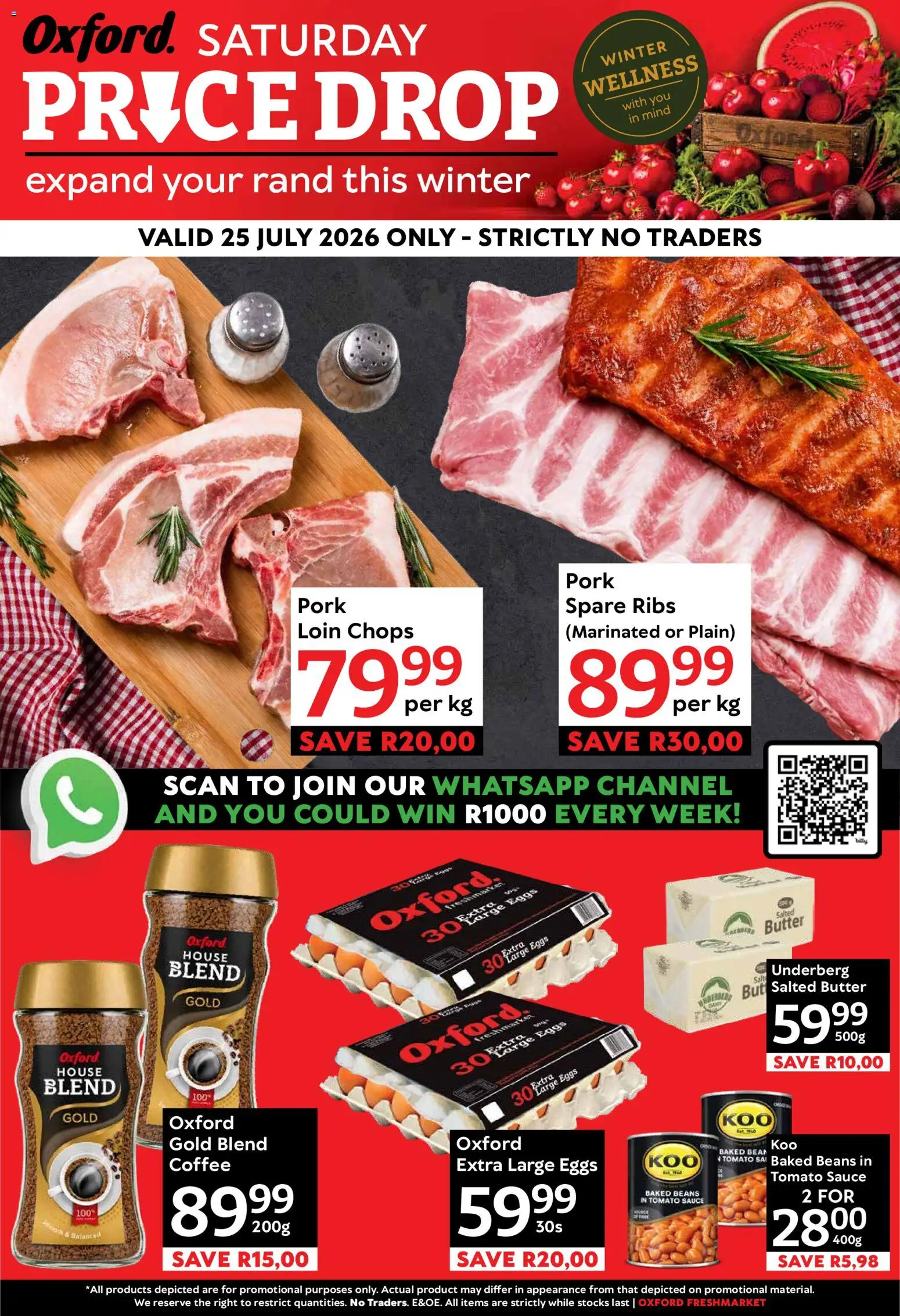 New Oxford Freshmarket catalogue – valid from 25/07/2026 | Page: 1 | Products: Butter, Eggs, Pork, Tomato sauce