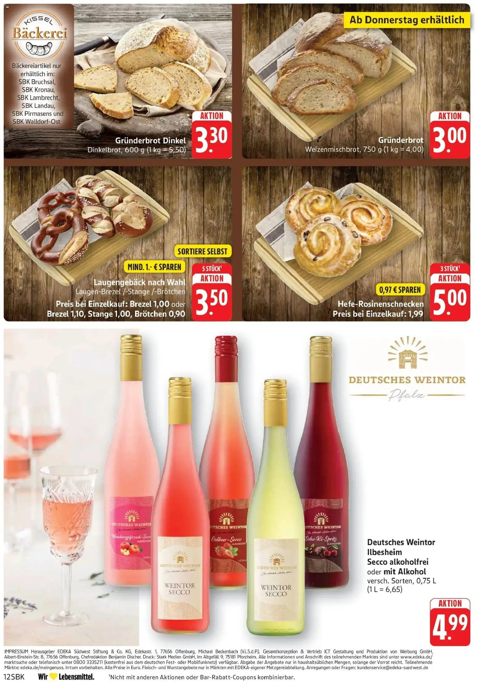 Edeka Prospekt Bad Bergzabern (ab 19.10.2026) » Angebote Online | Seite: 14 | Produkte: Bäckerei, Alkohol, Fleisch