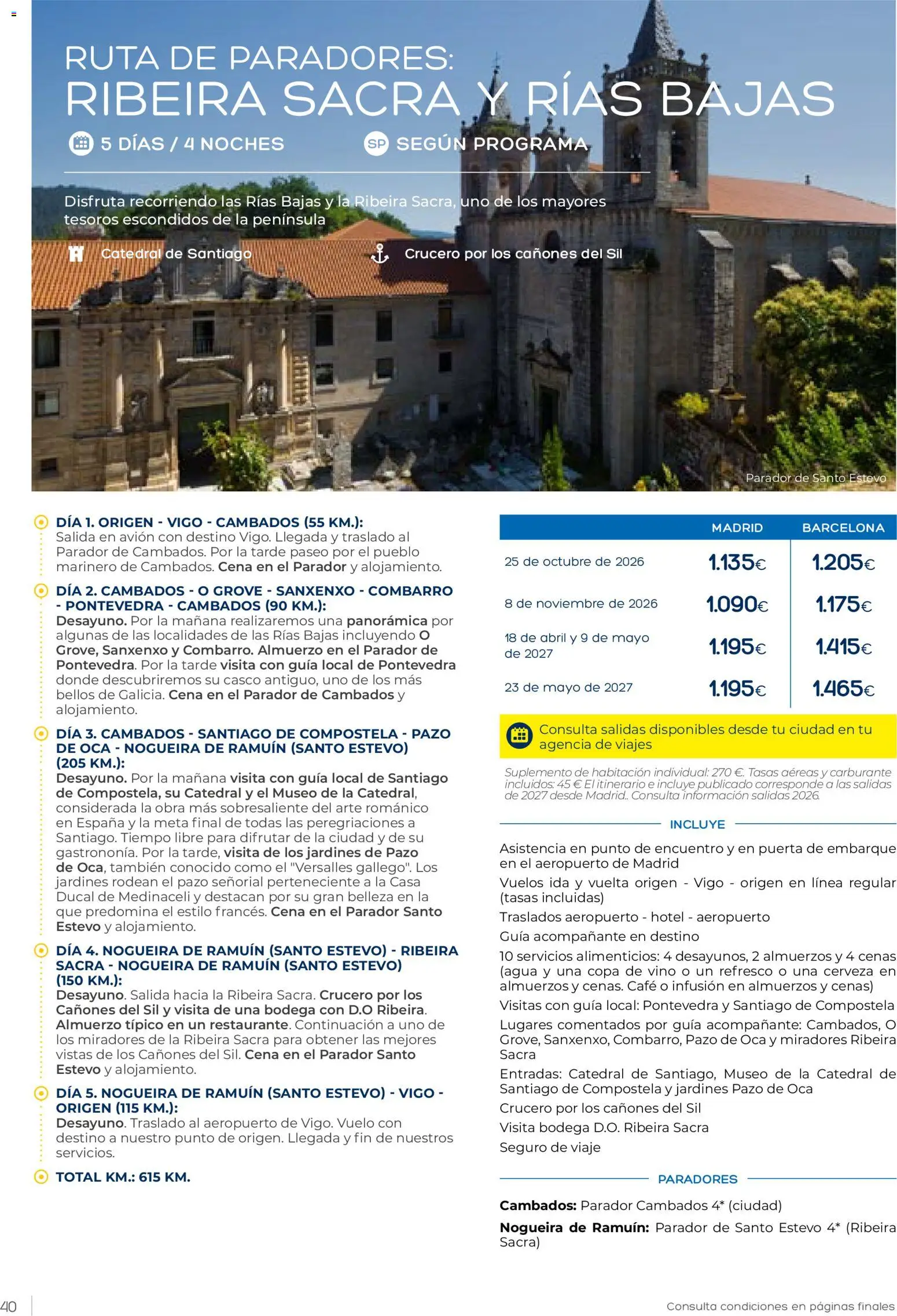Viajes El Corte Inglés Club de Vacaciones otoño primavera │ válido desde el 01/09/2026 | Página: 40 | Productos: Café, Vino, Cerveza, Agua