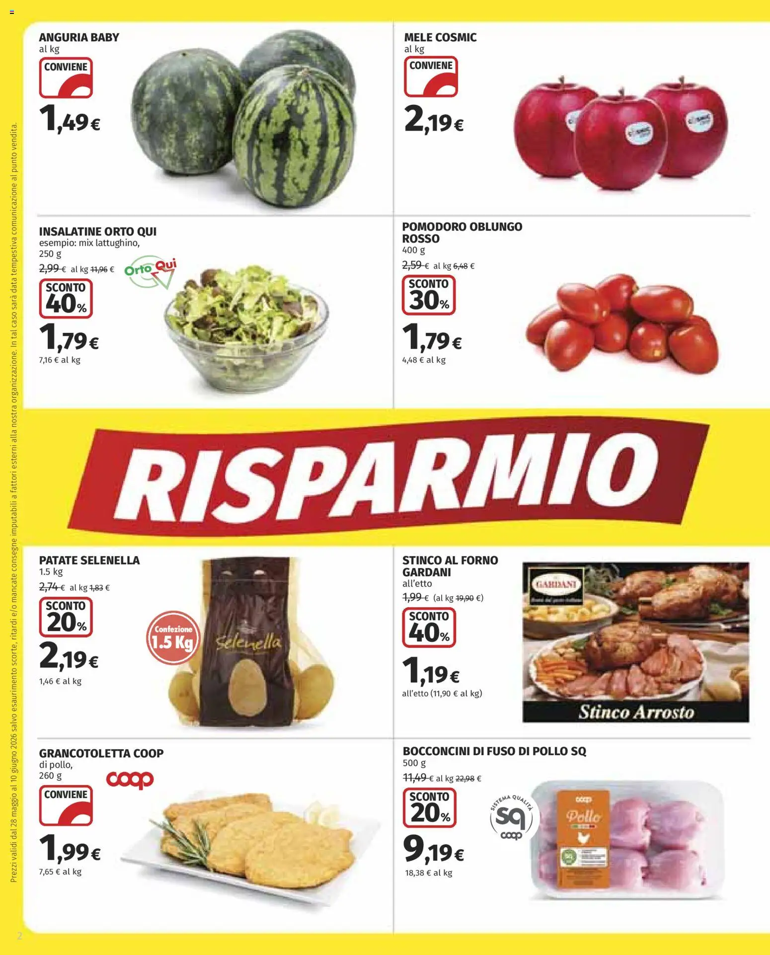 Volantino COOP del 28.05.2026 | Pagina: 2 | Prodotti: Arrosto, Patate, Pomodoro, Data