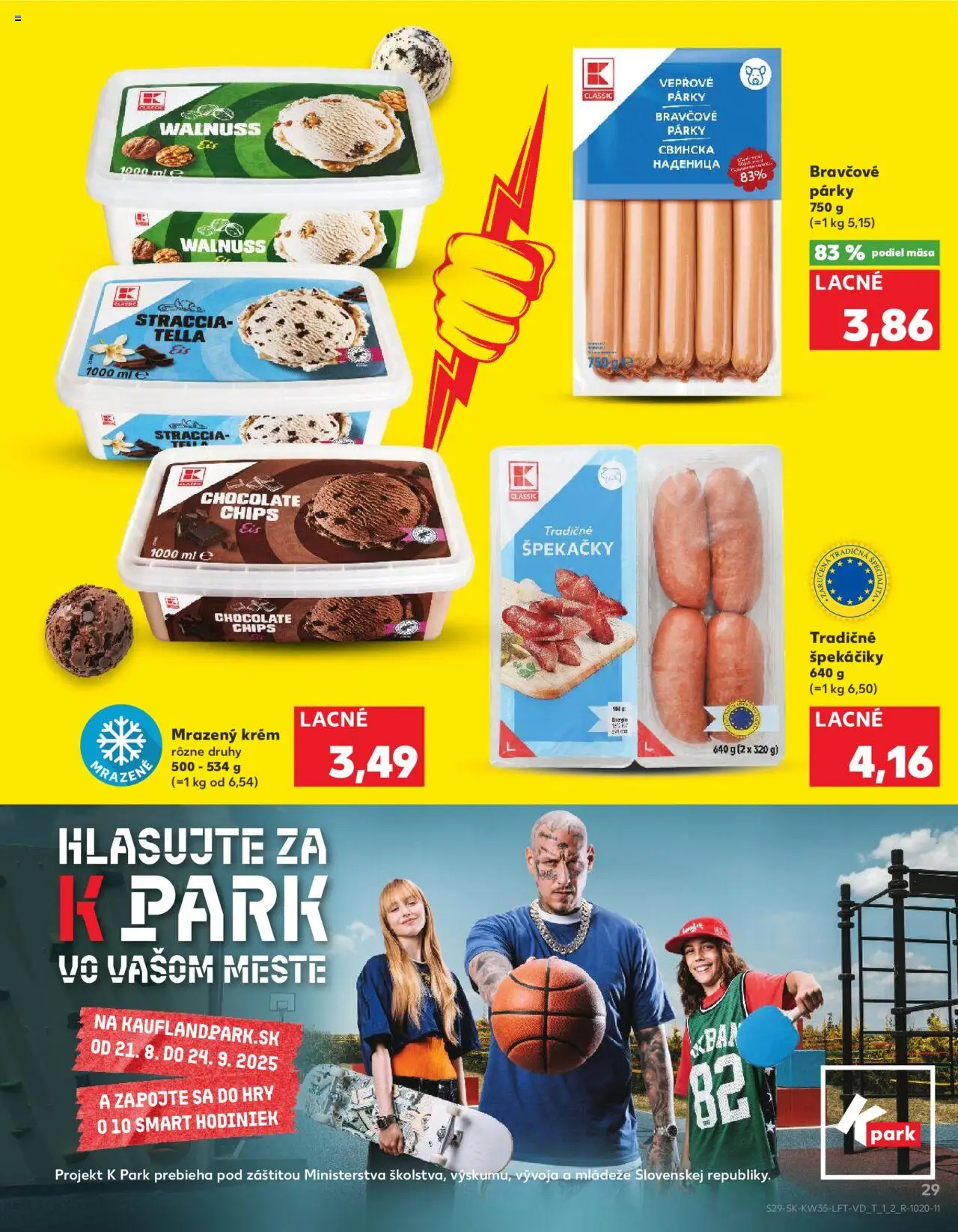 Nové Kaufland akcie – leták je platný od 28.08.2025 | Strana: 29 | Produkty: Krém, Párky, Špekáčiky