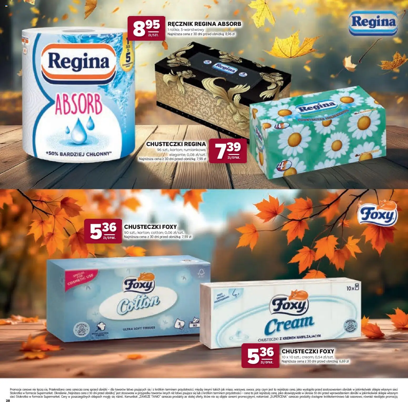 Stokrotka gazetka - Katalog Jesienne Inspiracje od 15.10.2026 | Strona: 28 | Produkty: Chusteczki, Stokrotka