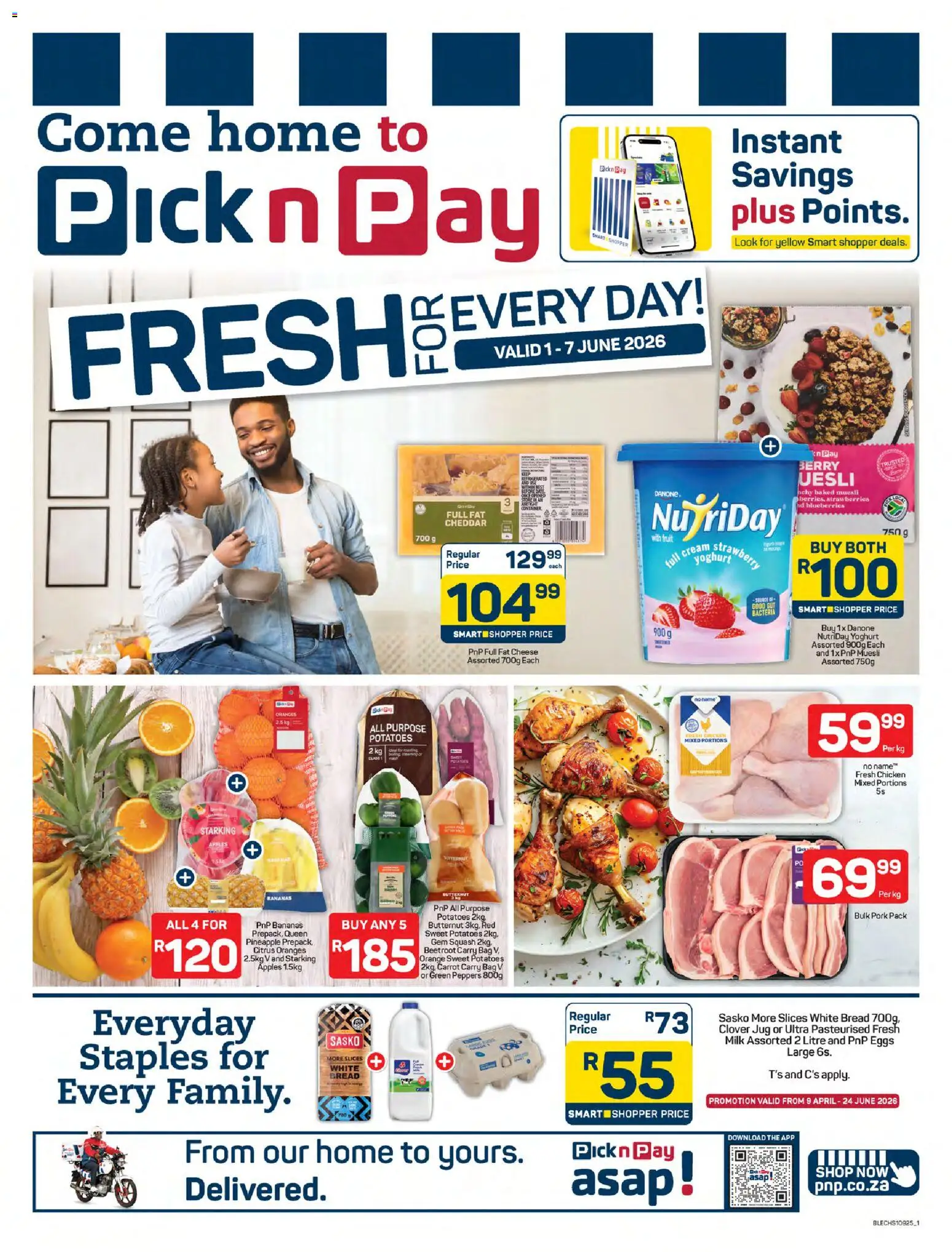 New Pick n Pay catalogue – valid from 01.06.2026 | Page: 1 | Products: Squash, Cheese, Apples, Desmaquilante
