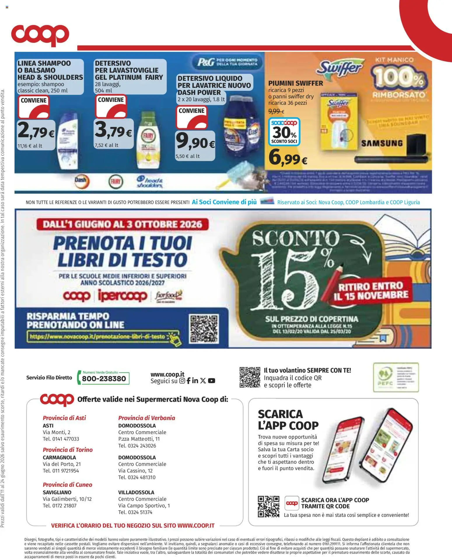 Volantino COOP del 11.06.2026 | Pagina: 32 | Prodotti: Shampoo, Balsamo, Tè, Lavatrice