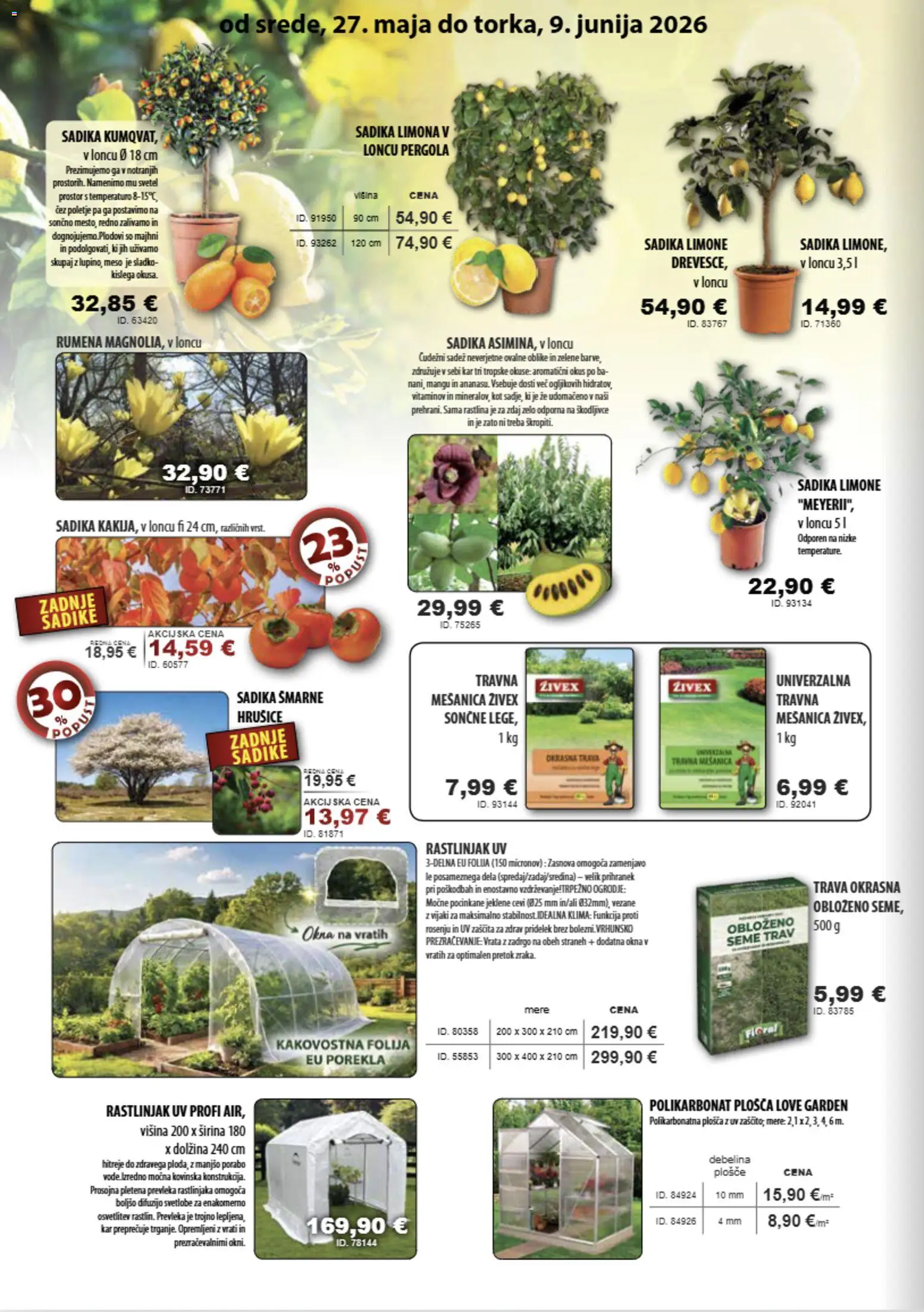 Novi Živex katalog ponudbe – veljaven od 27.05.2026 | Stran: 9 | Izdelki: Klima, Prevleka, Folija, Vrata