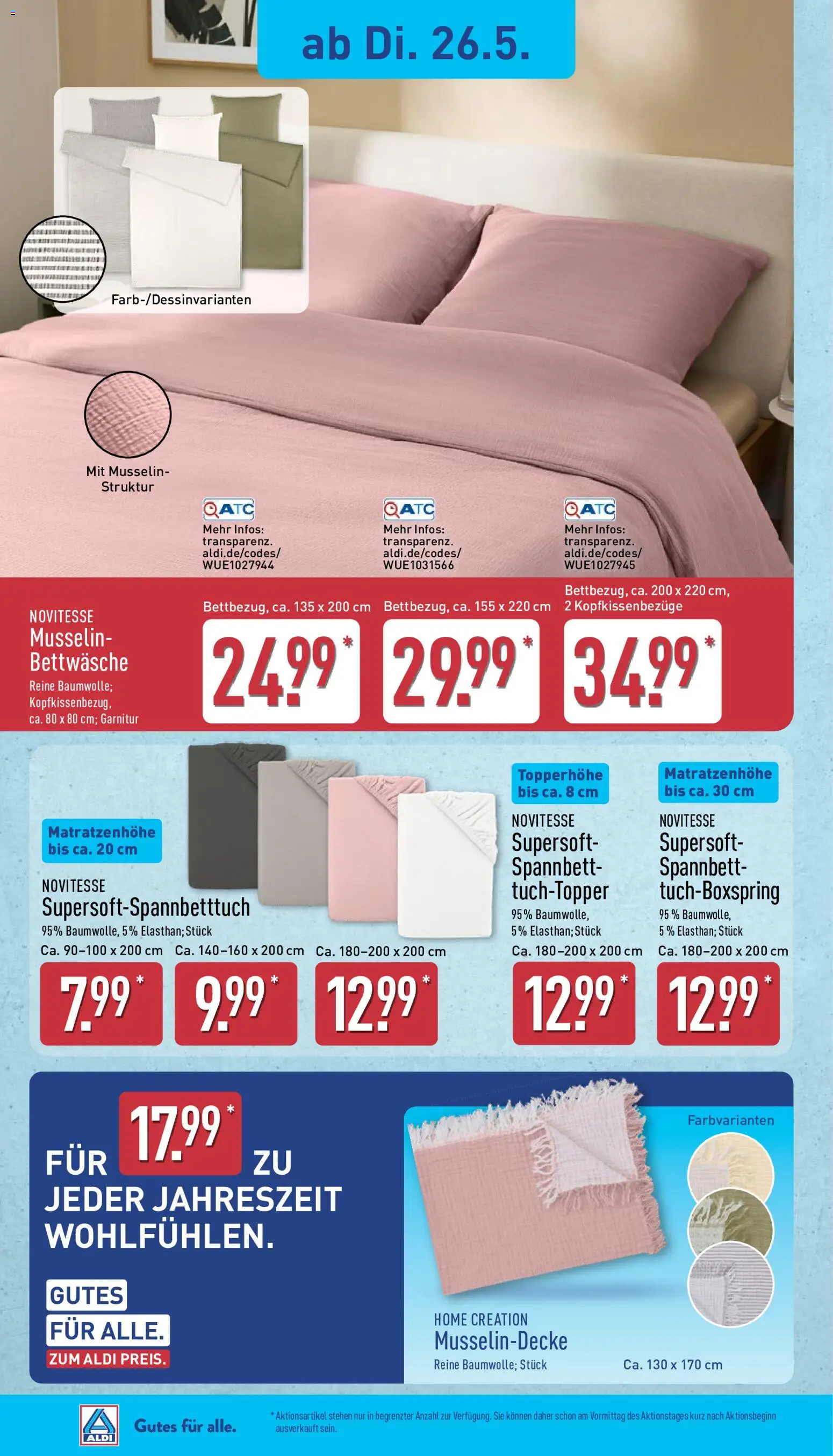 Aldi Ausblick – gültig ab 26.05.2026 | Seite: 6 | Produkte: Bettwäsche, Home creation